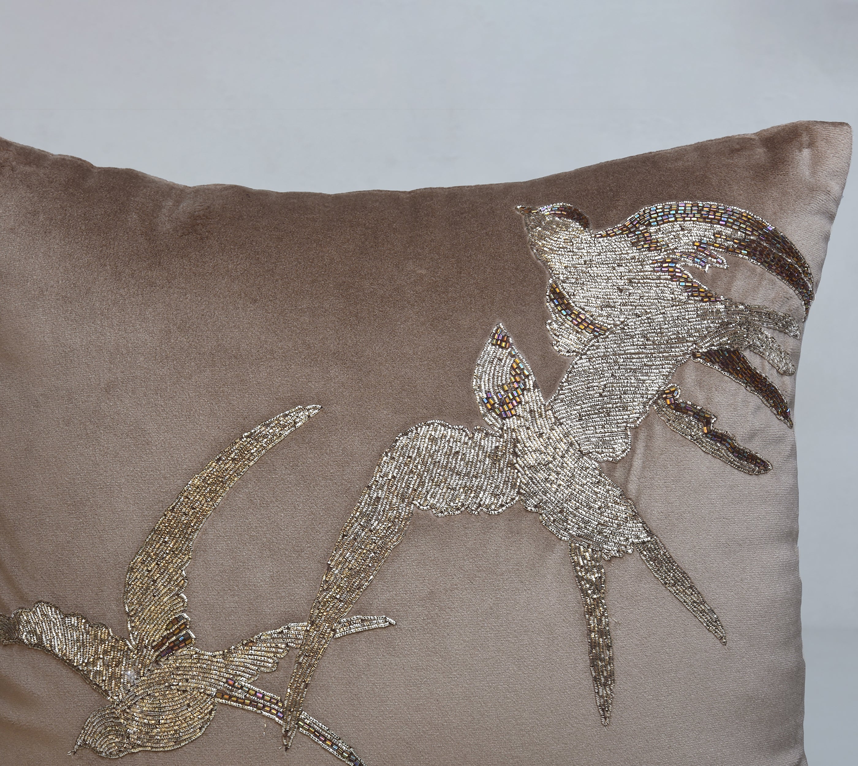 AURORA Taupe Velvet Cushion Cover