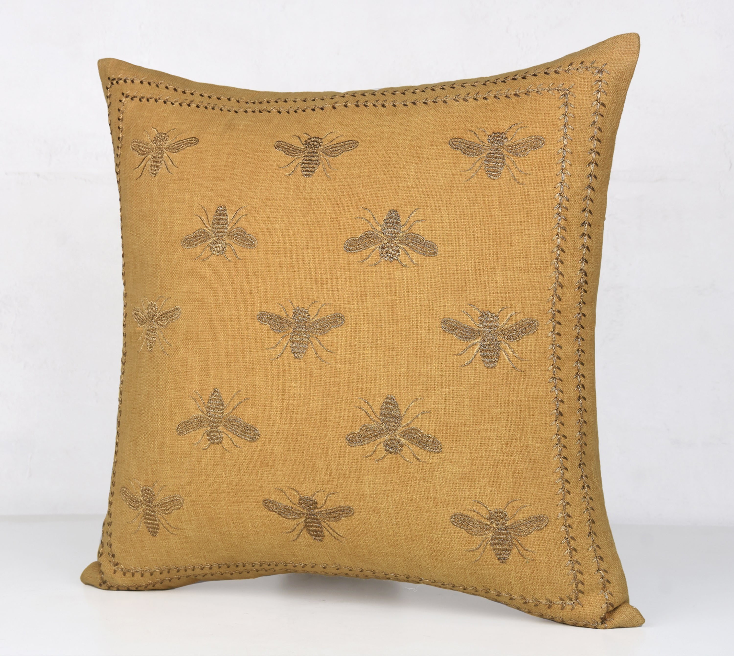 ROSA Yellow Cotton Cushion Cover