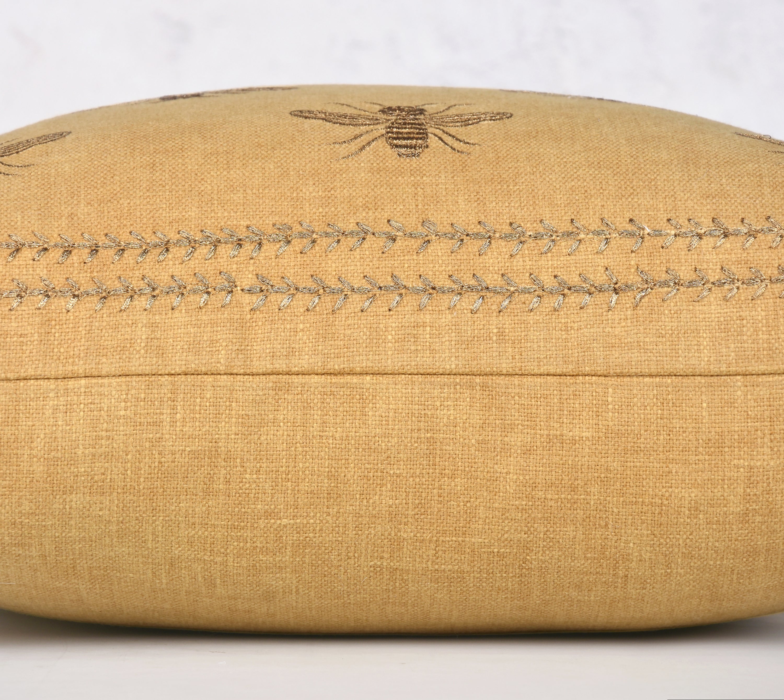 ROSA Yellow Cotton Cushion Cover