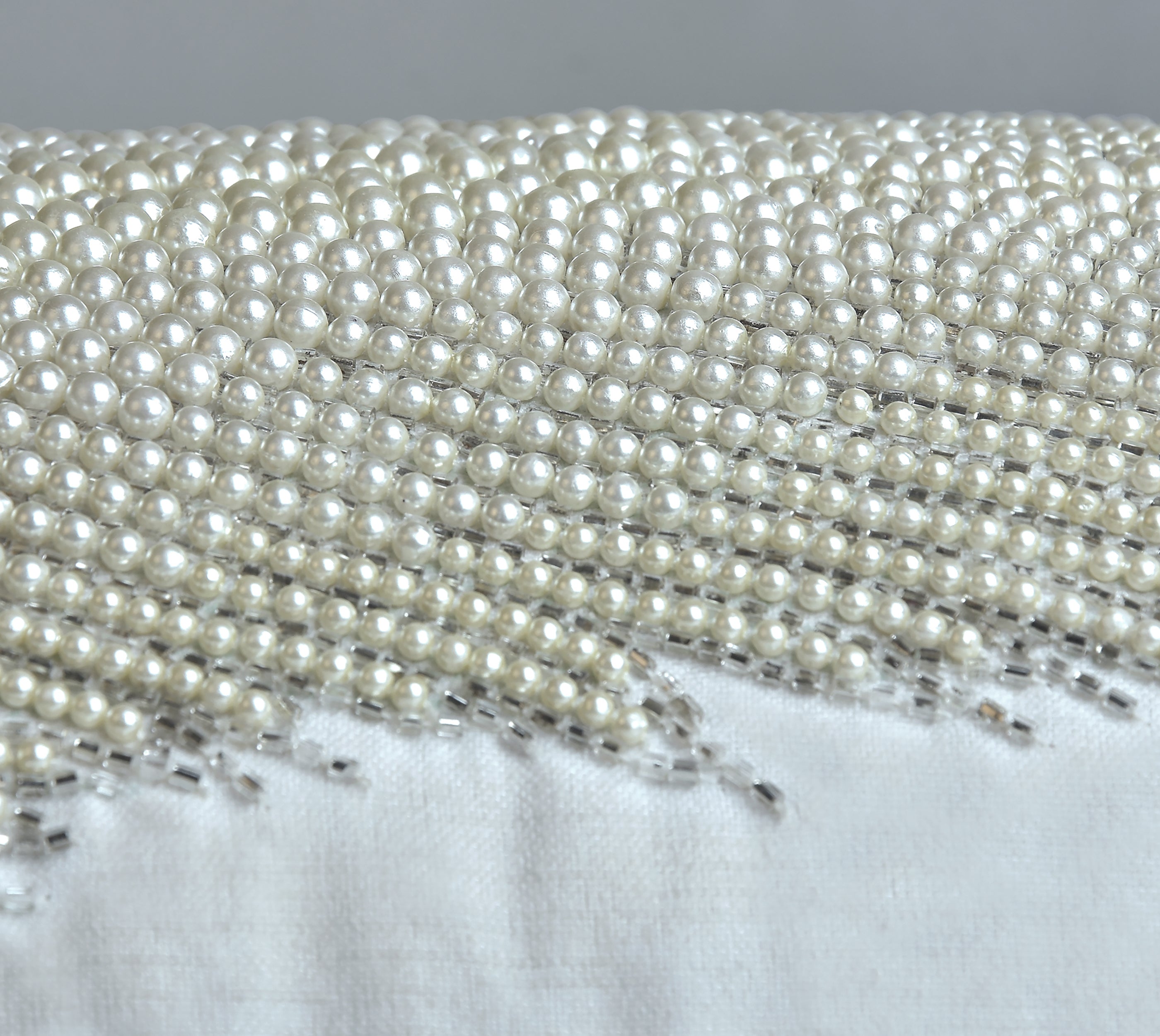 CORDELIA Off white Beaded Cushion Cover