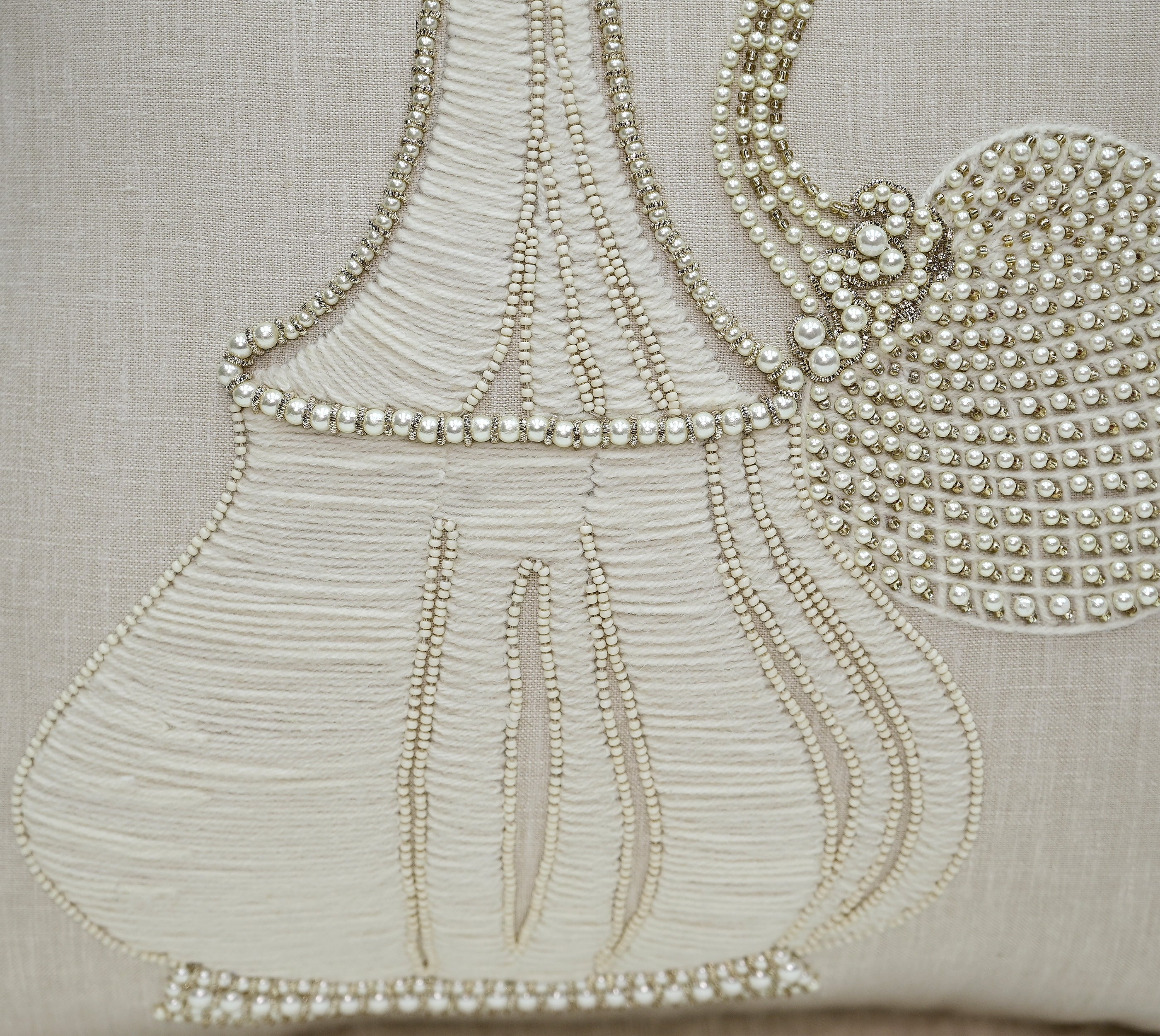 PALASH Light Beige Linen Cushion Cover