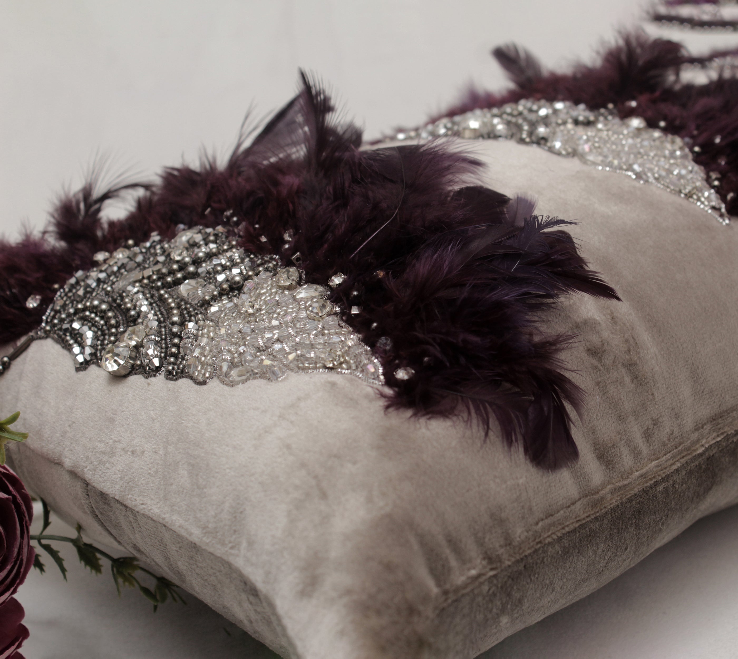 XENIA Taupe Velvet Cushion Cover
