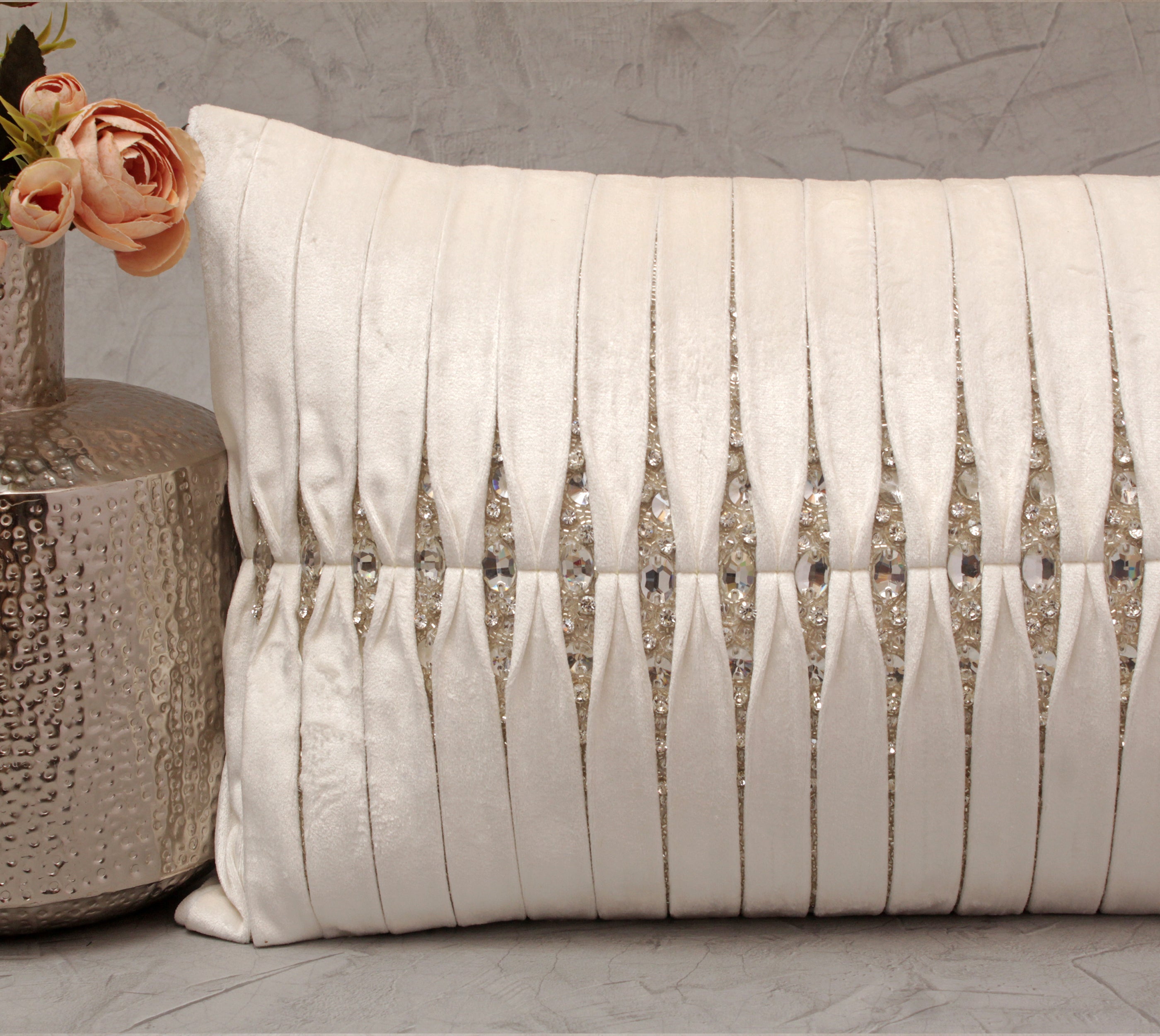 MIA Ivory Velvet Cushion Cover