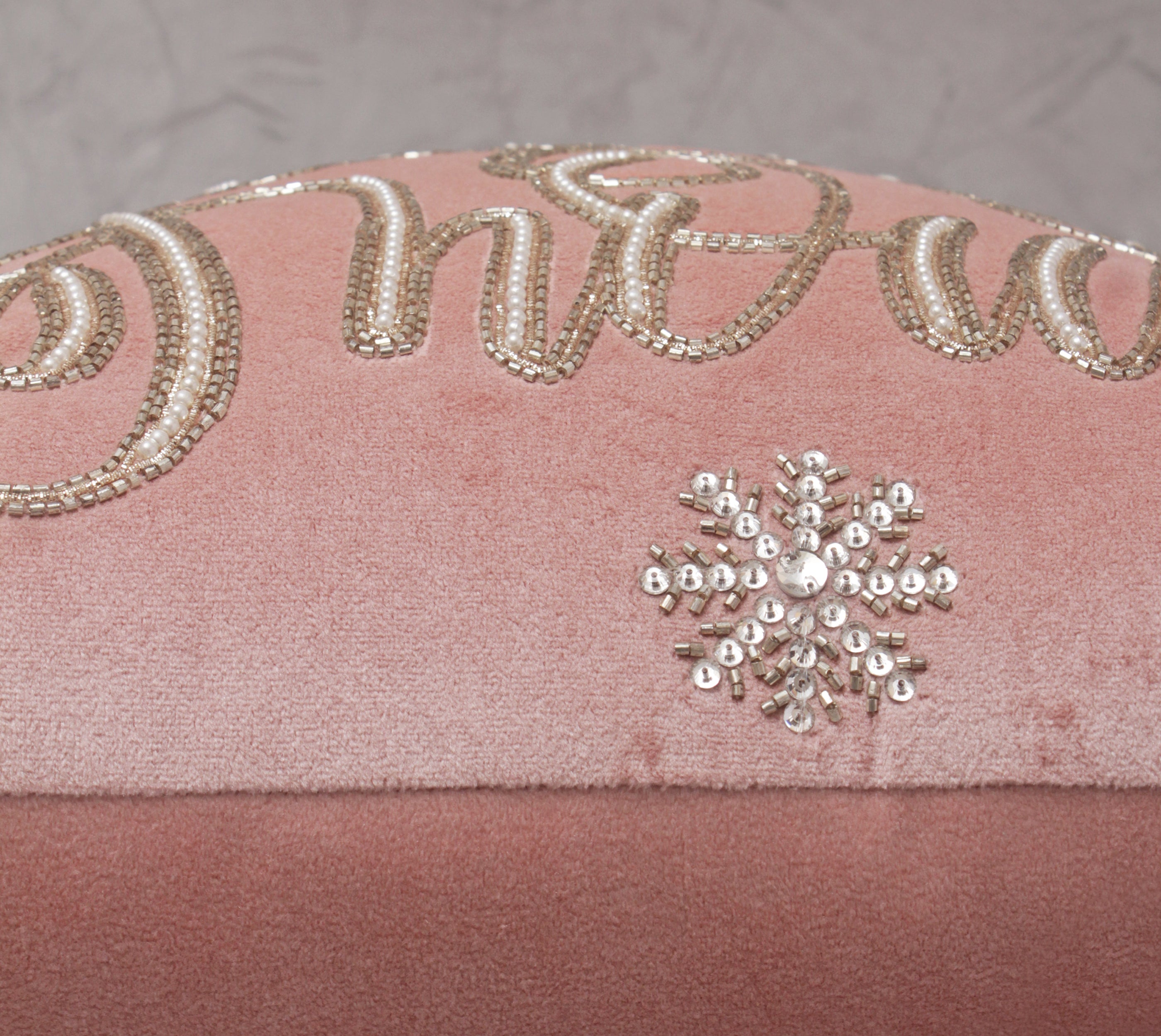 CHRISTMAS Pink Velvet Cushion Cover