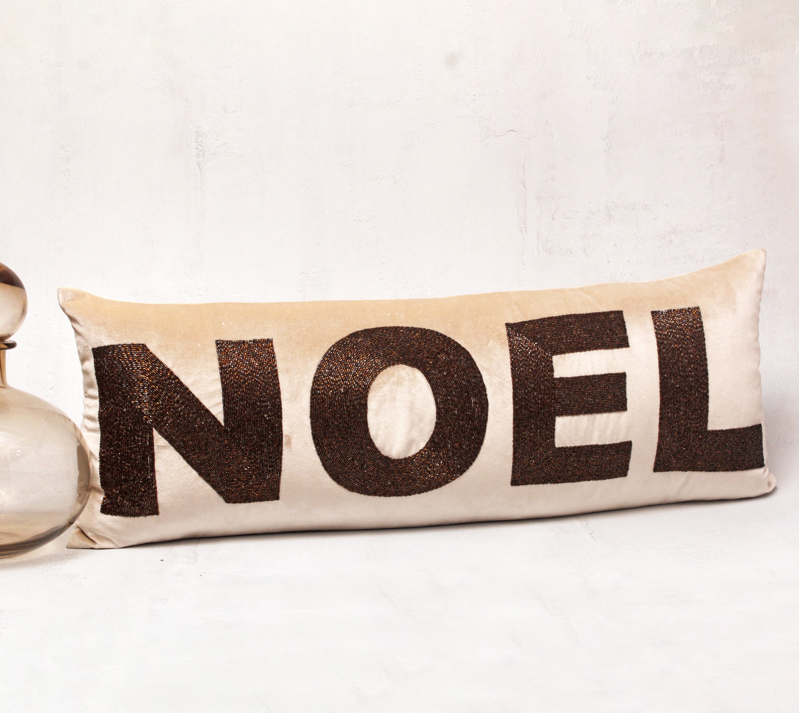 Brown NOEL Cushion Cover