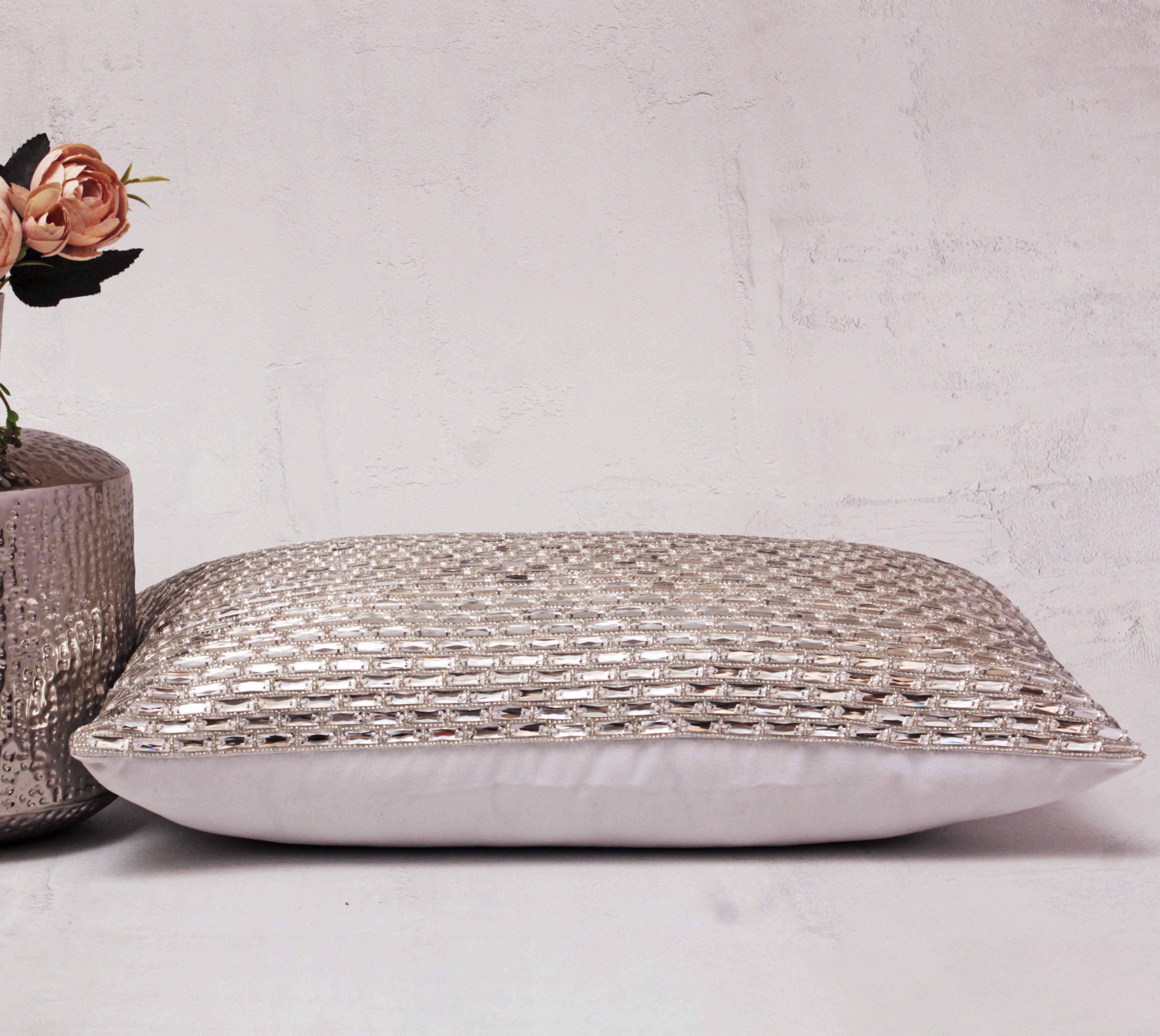 glass beads cushion cover