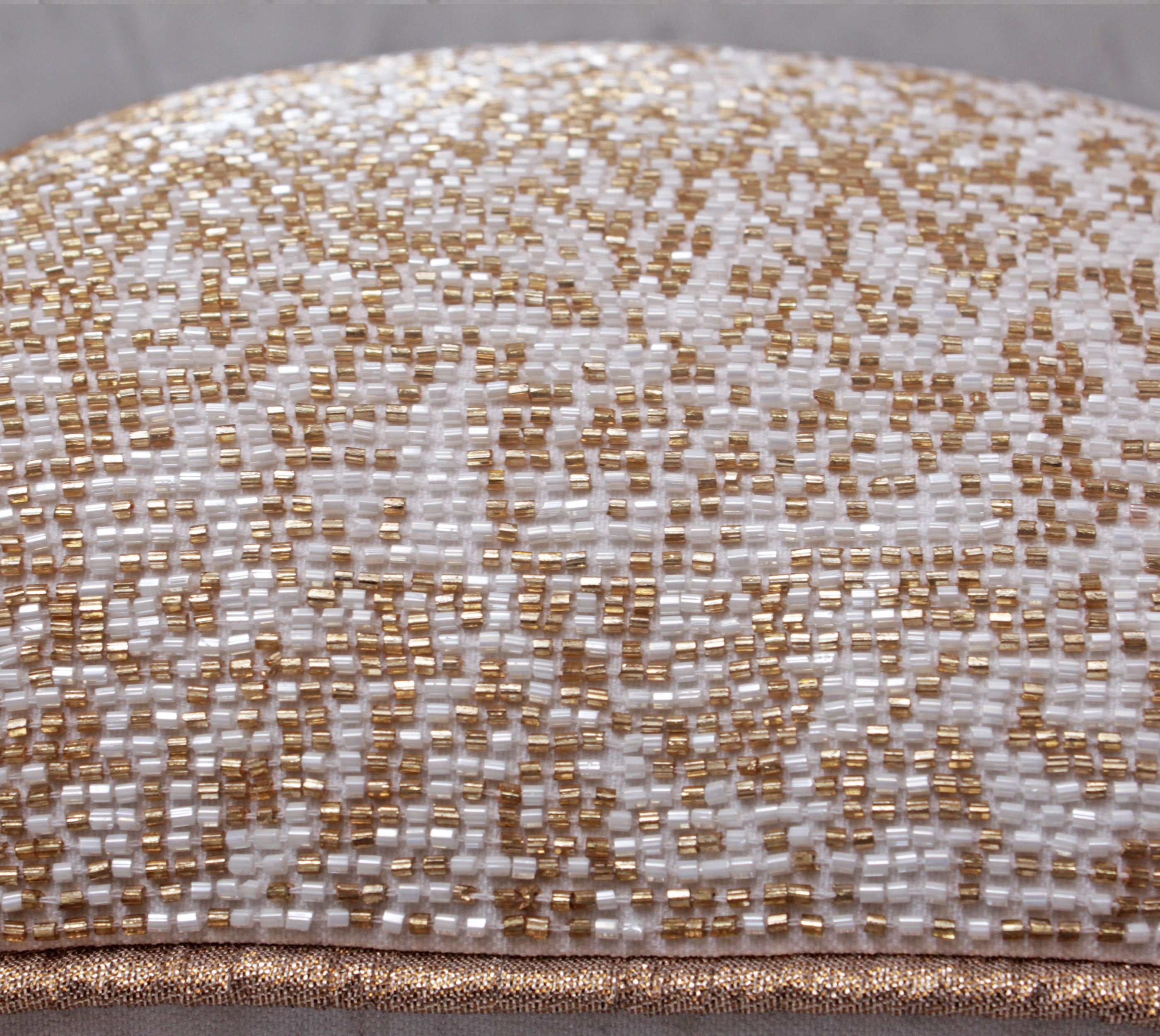 SPRUCE White Gold Beaded Cushion Cover