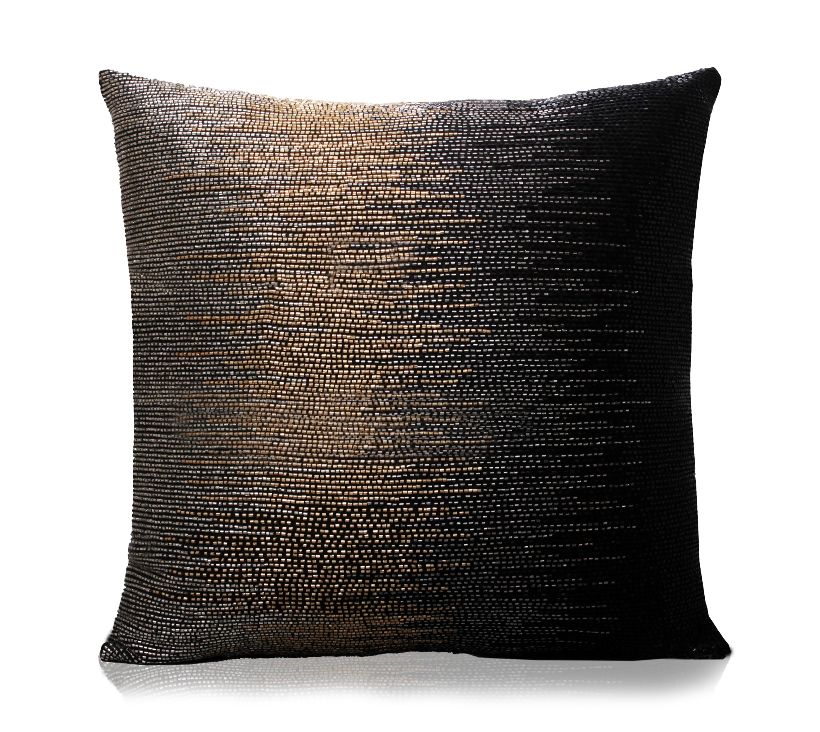 SPRUCE Black Grey Gold Beaded Cushion Cover