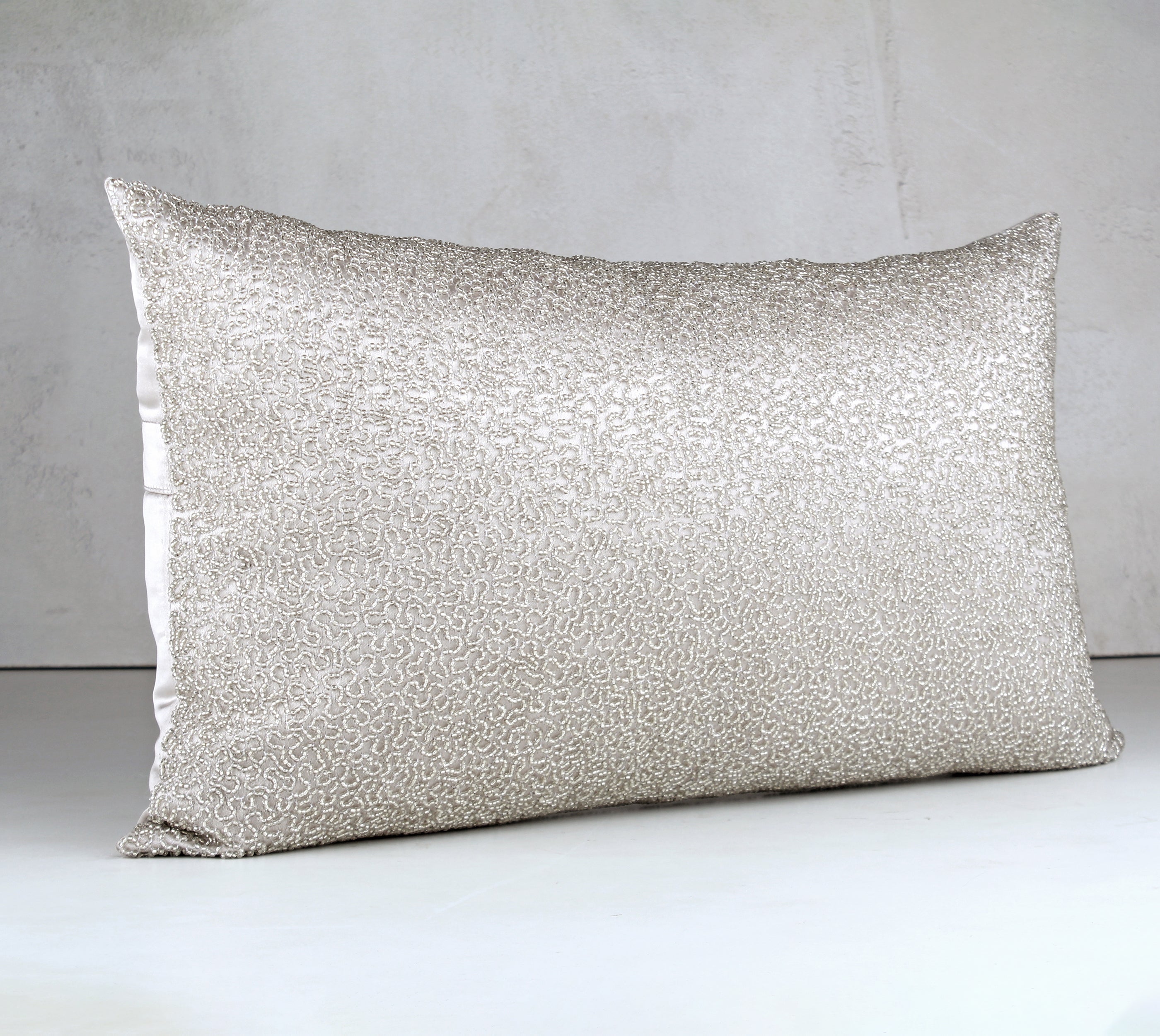VERMICILLI Silver Beaded Cushion Cover