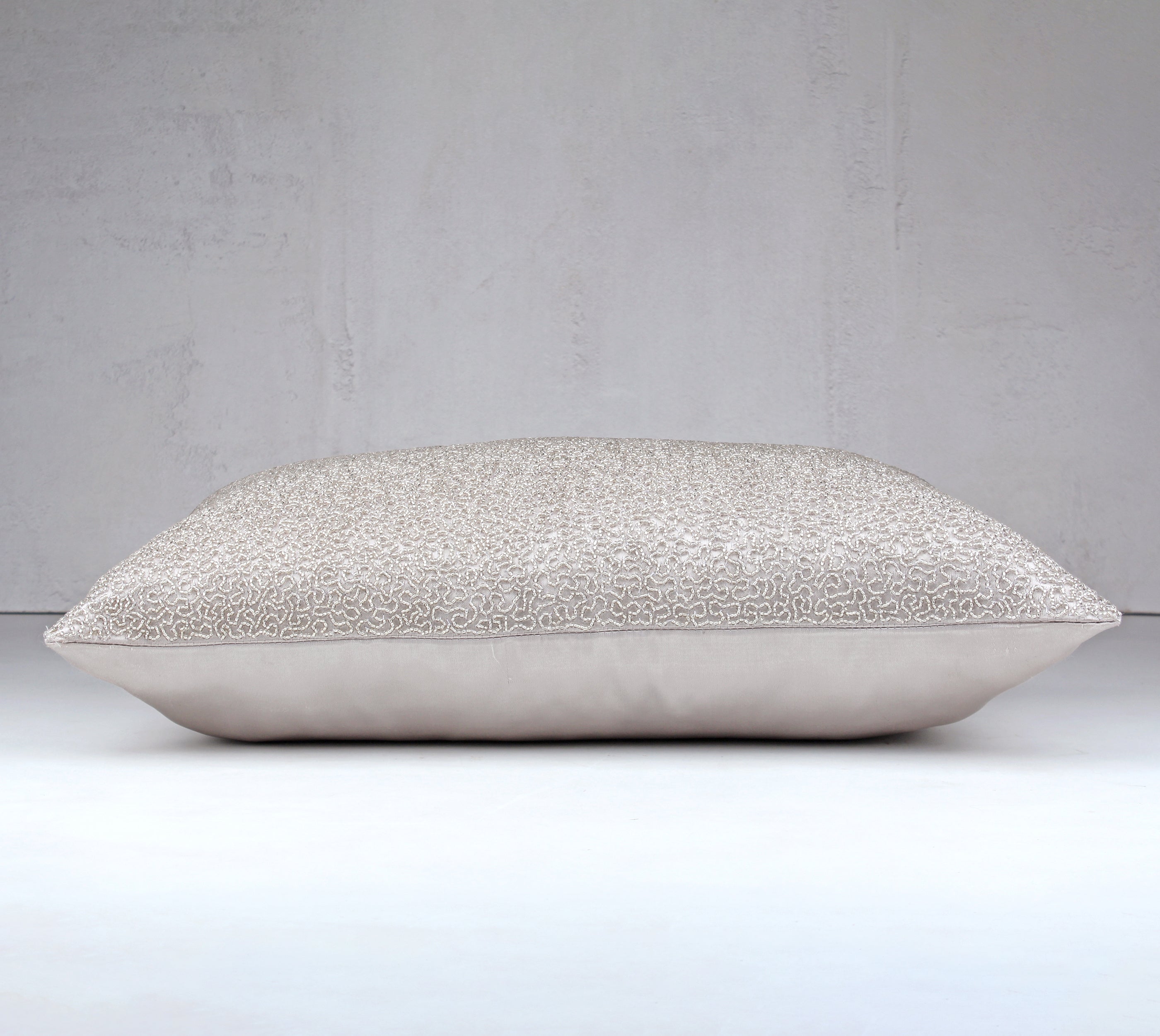 VERMICILLI Silver Beaded Cushion Cover