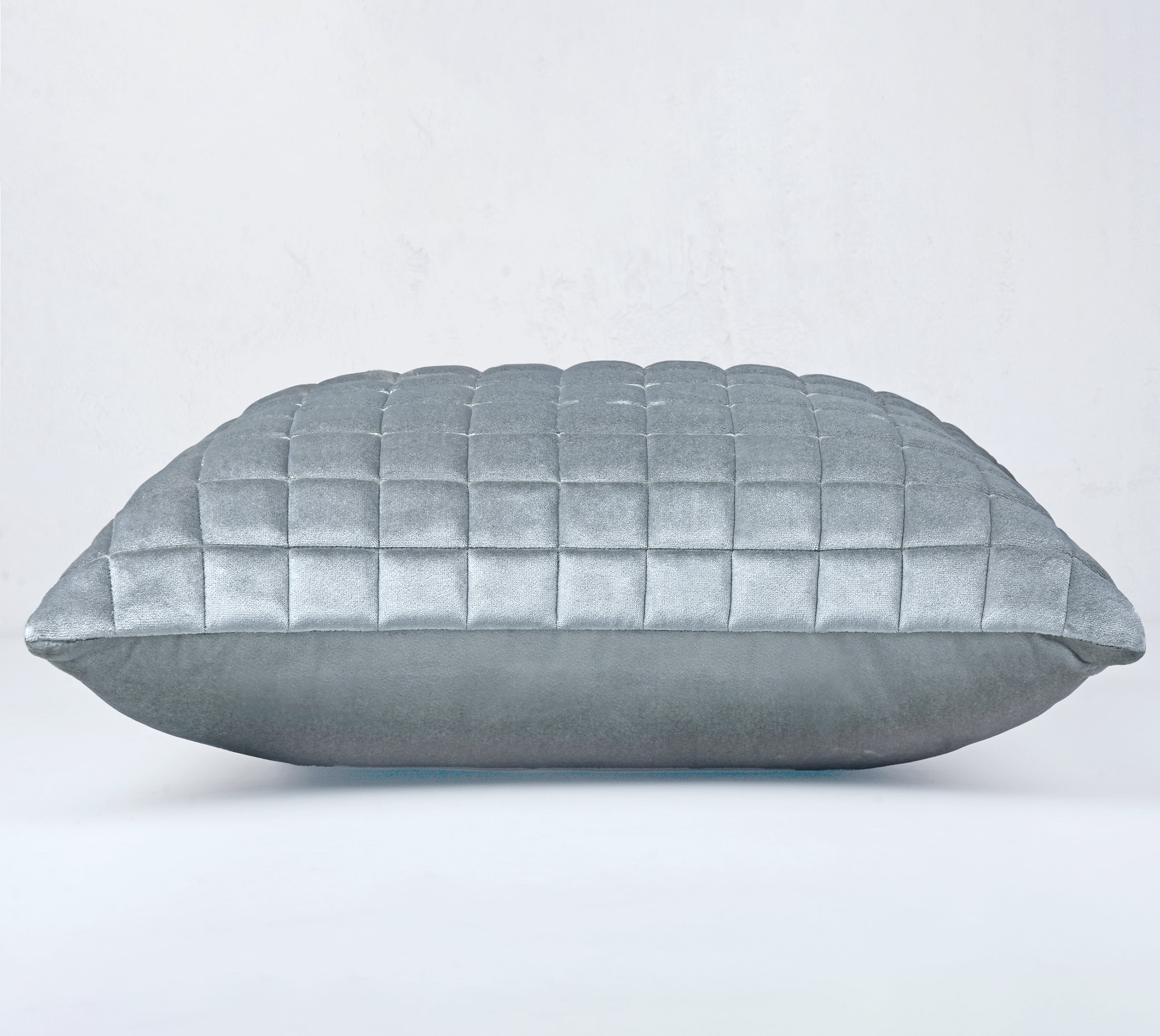 MATRIX Silver Quilted Velvet Cushion Cover