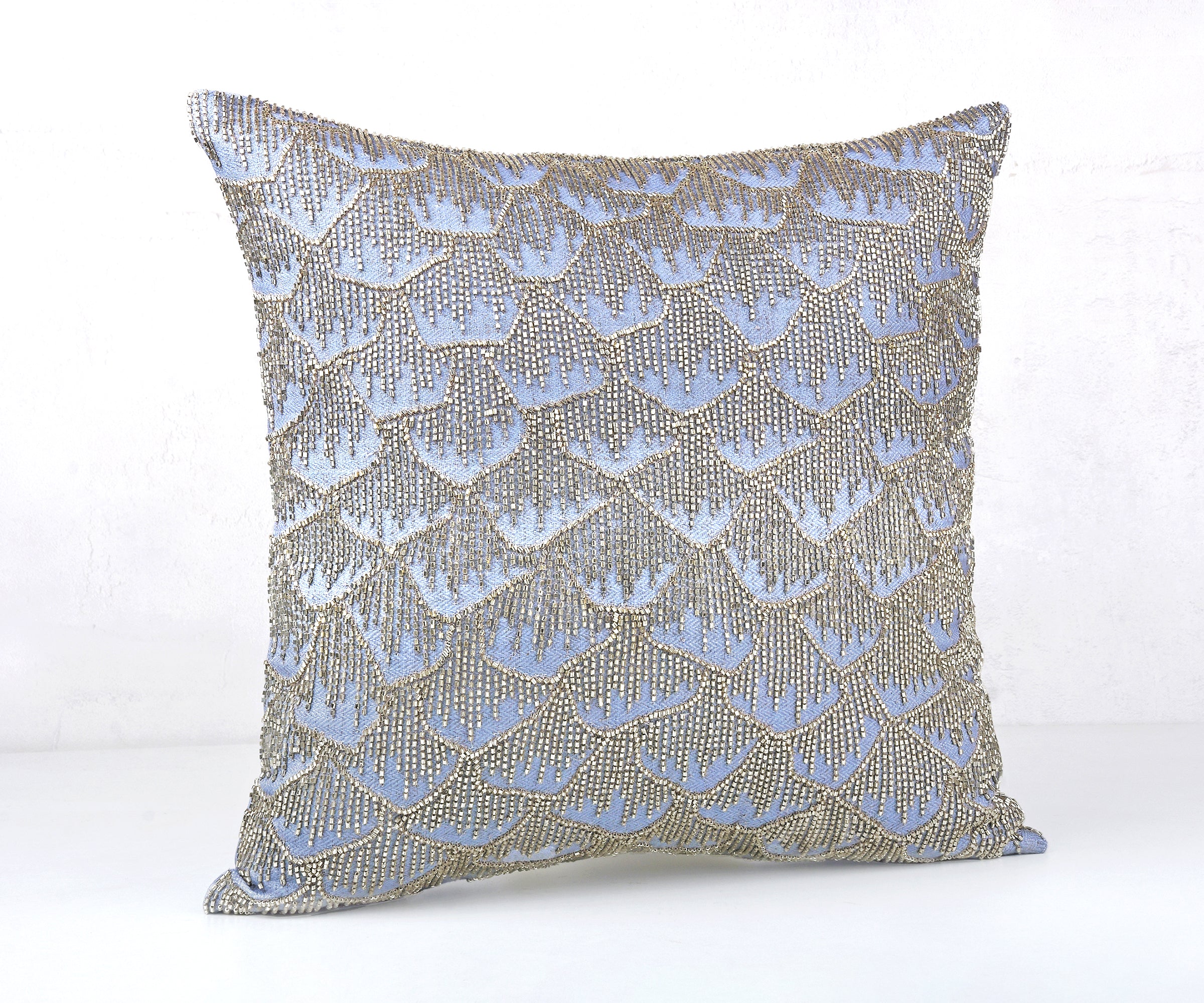 MEREDITH Dusty Blue Cotton Cushion Cover
