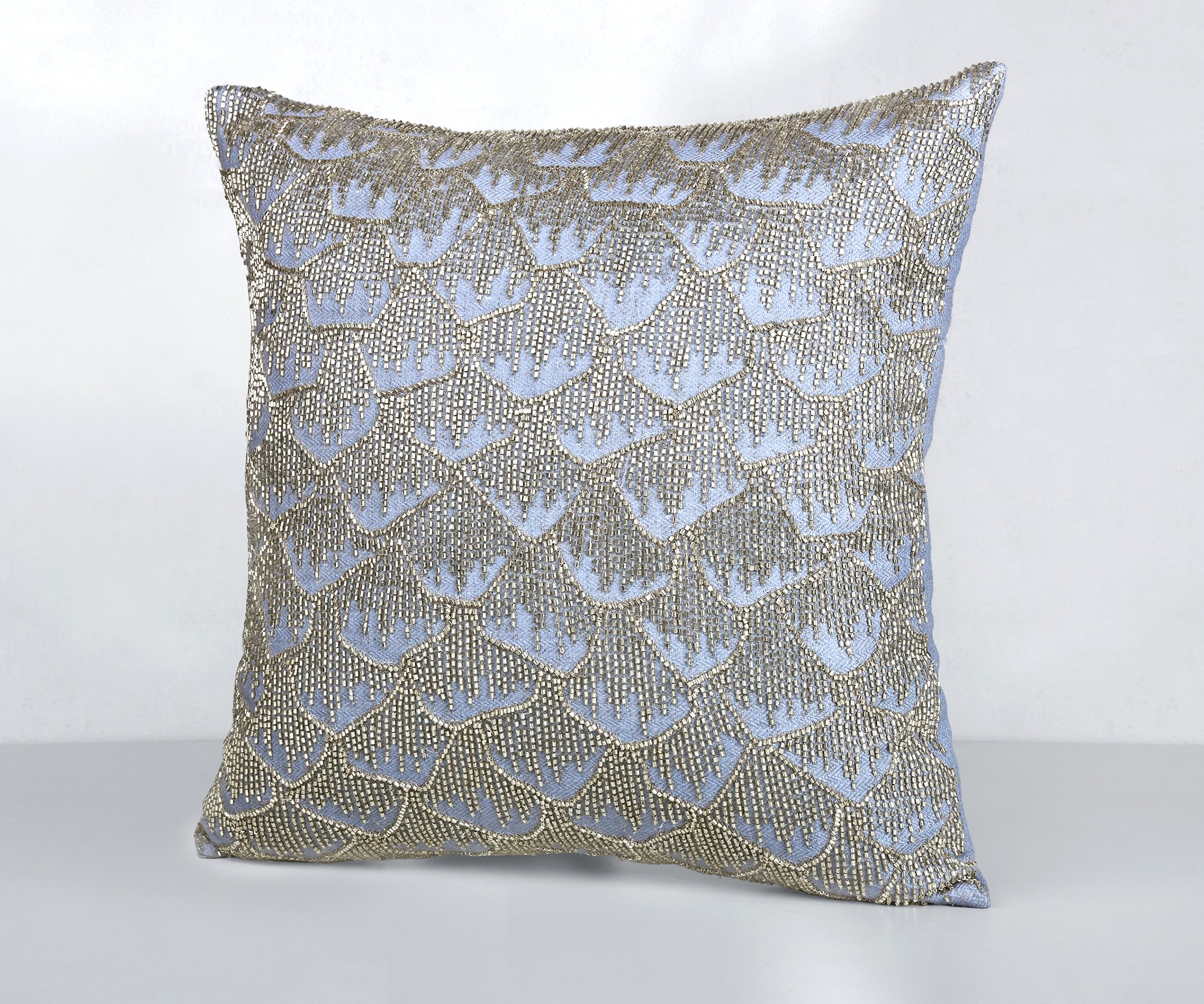 MEREDITH Dusty Blue Cotton Cushion Cover