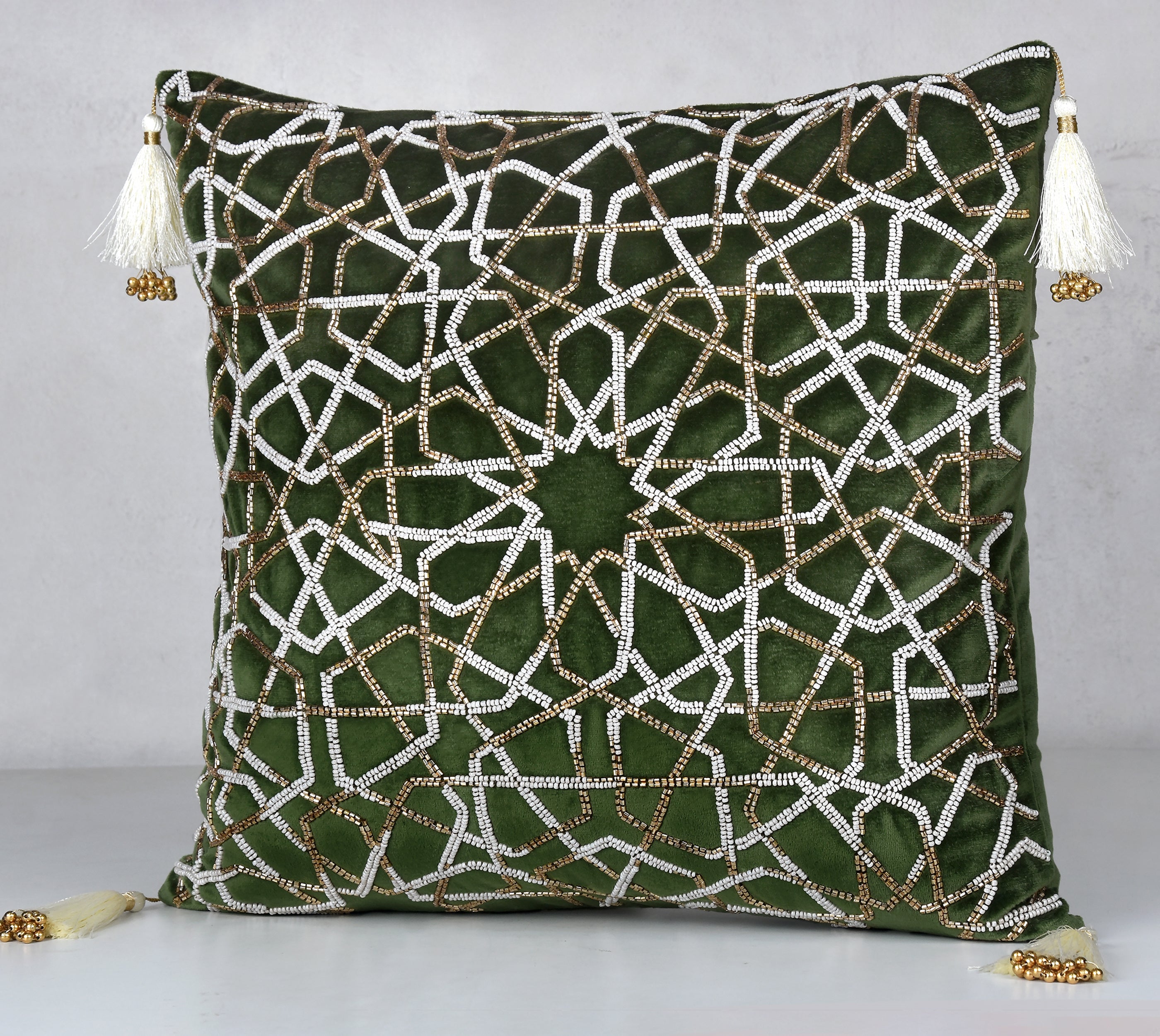 ZENITH Green Velvet Cushion Cover