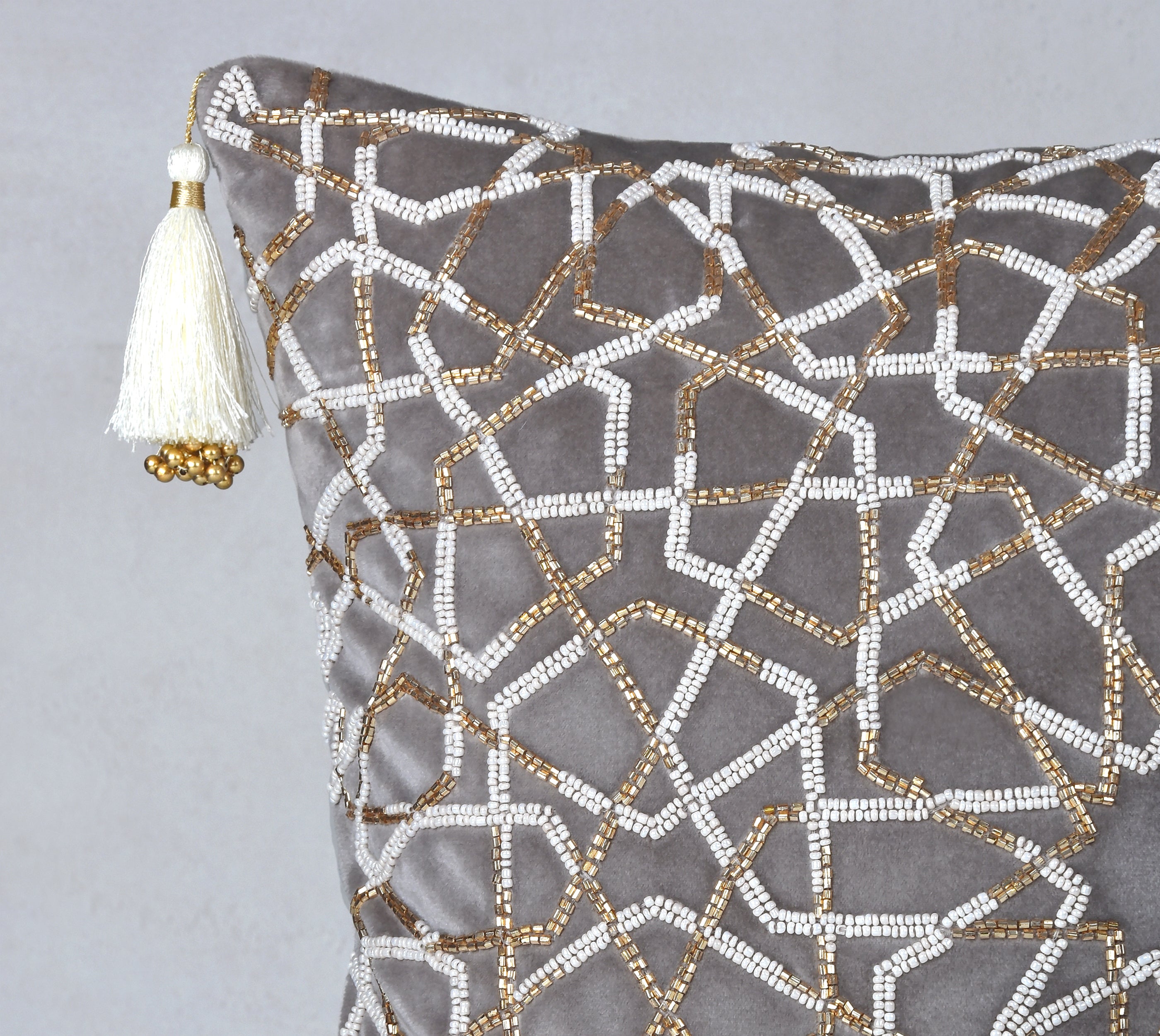 ZENITH Grey Velvet Cushion Cover