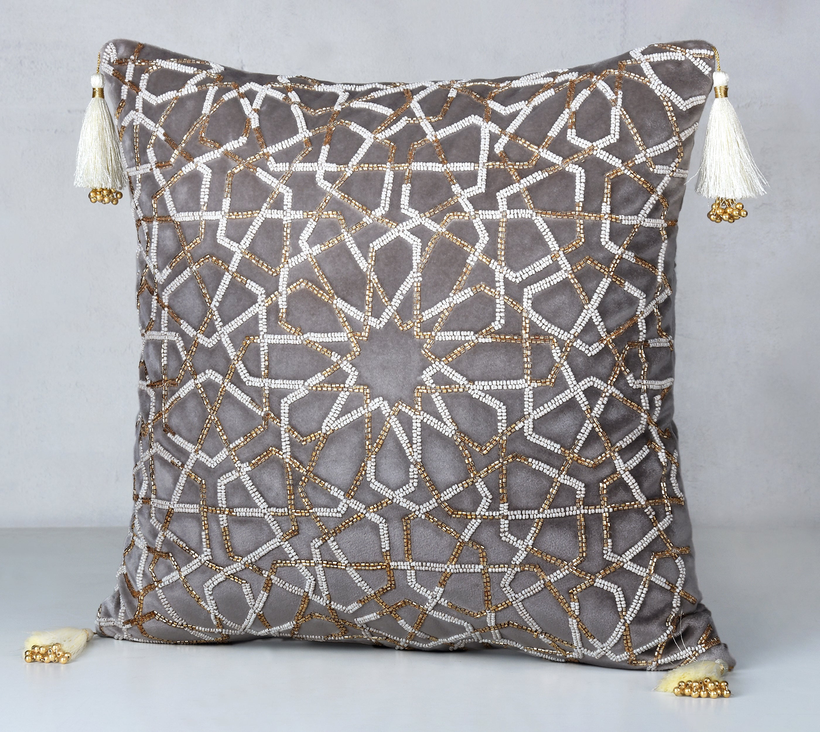 ZENITH Grey Velvet Cushion Cover