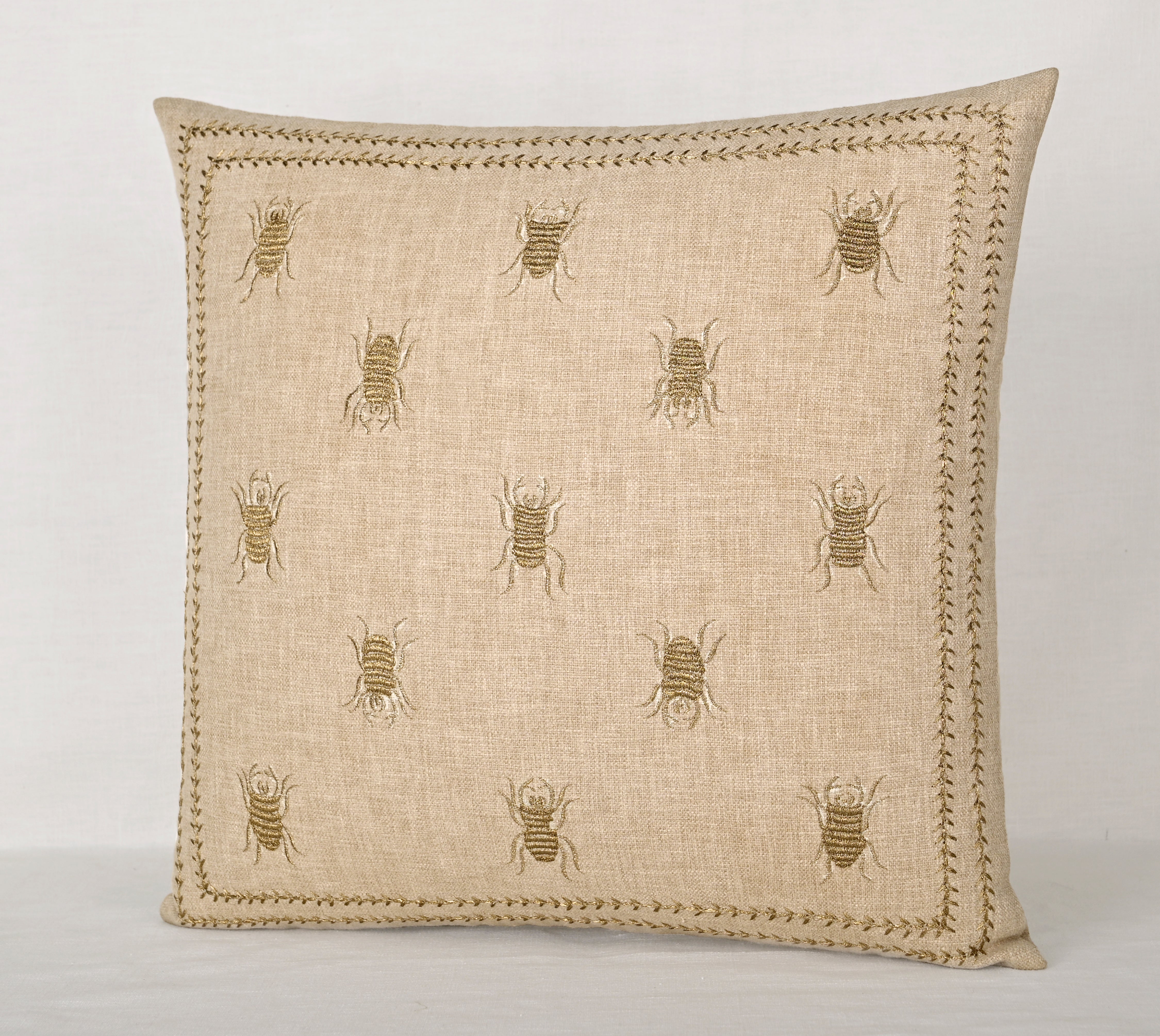 ROSA Beige Cotton Cushion Cover