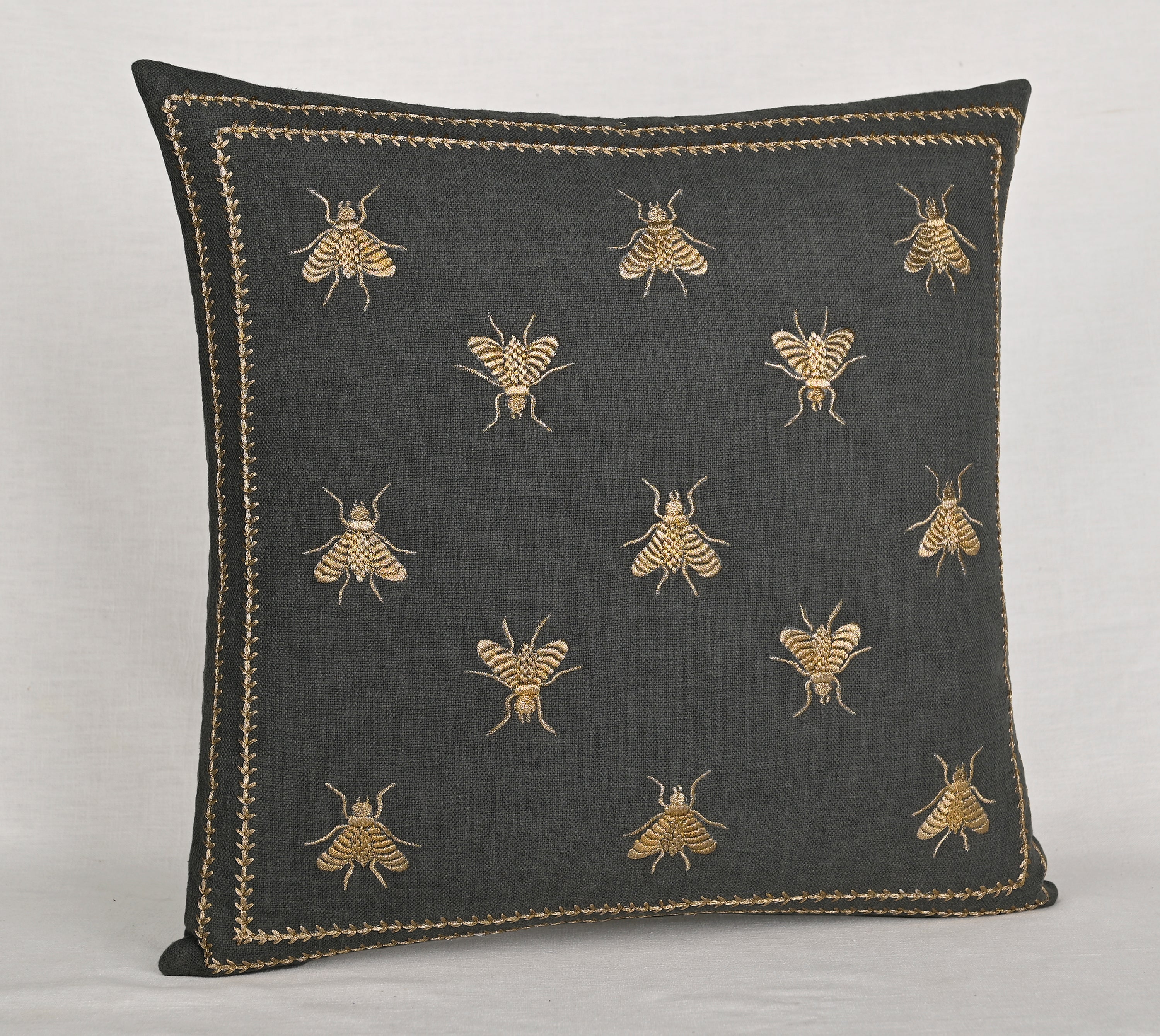 ROSA Grey Cotton Cushion Cover