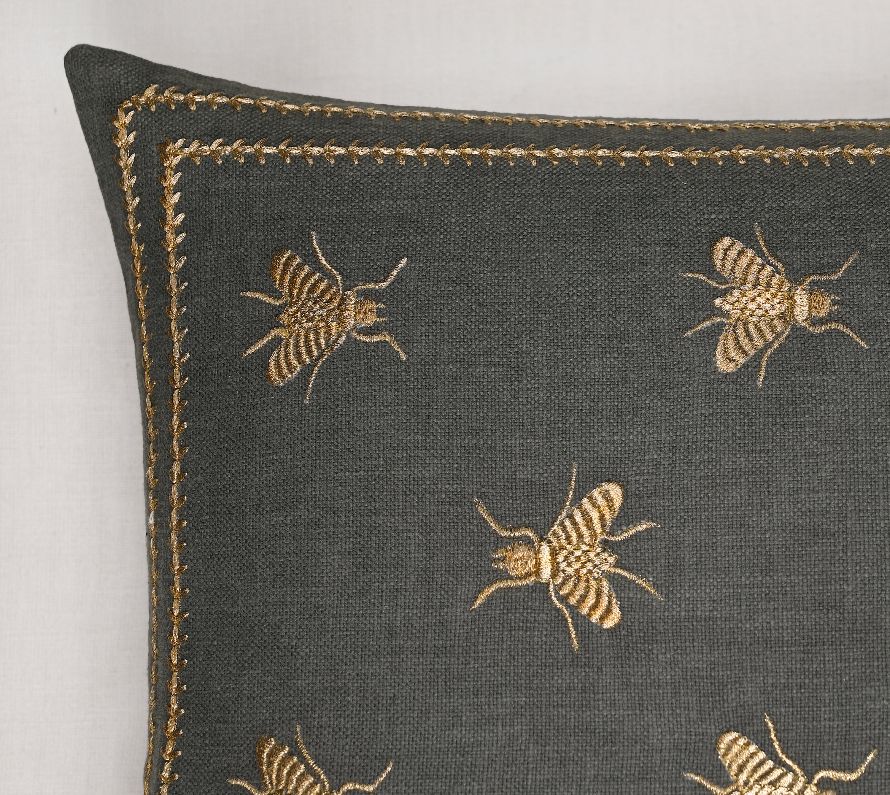 ROSA Grey Cotton Cushion Cover