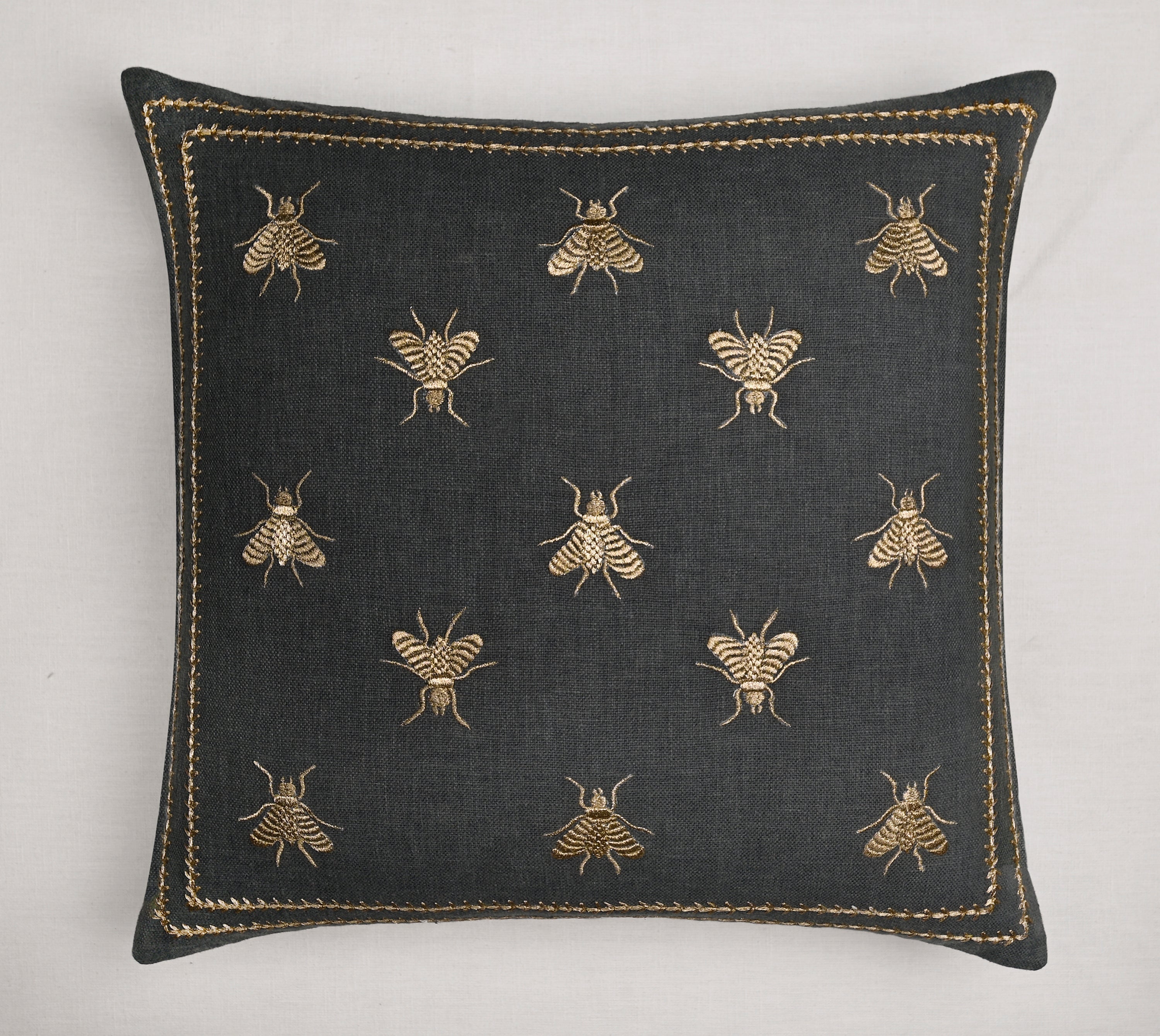 ROSA Grey Cotton Cushion Cover