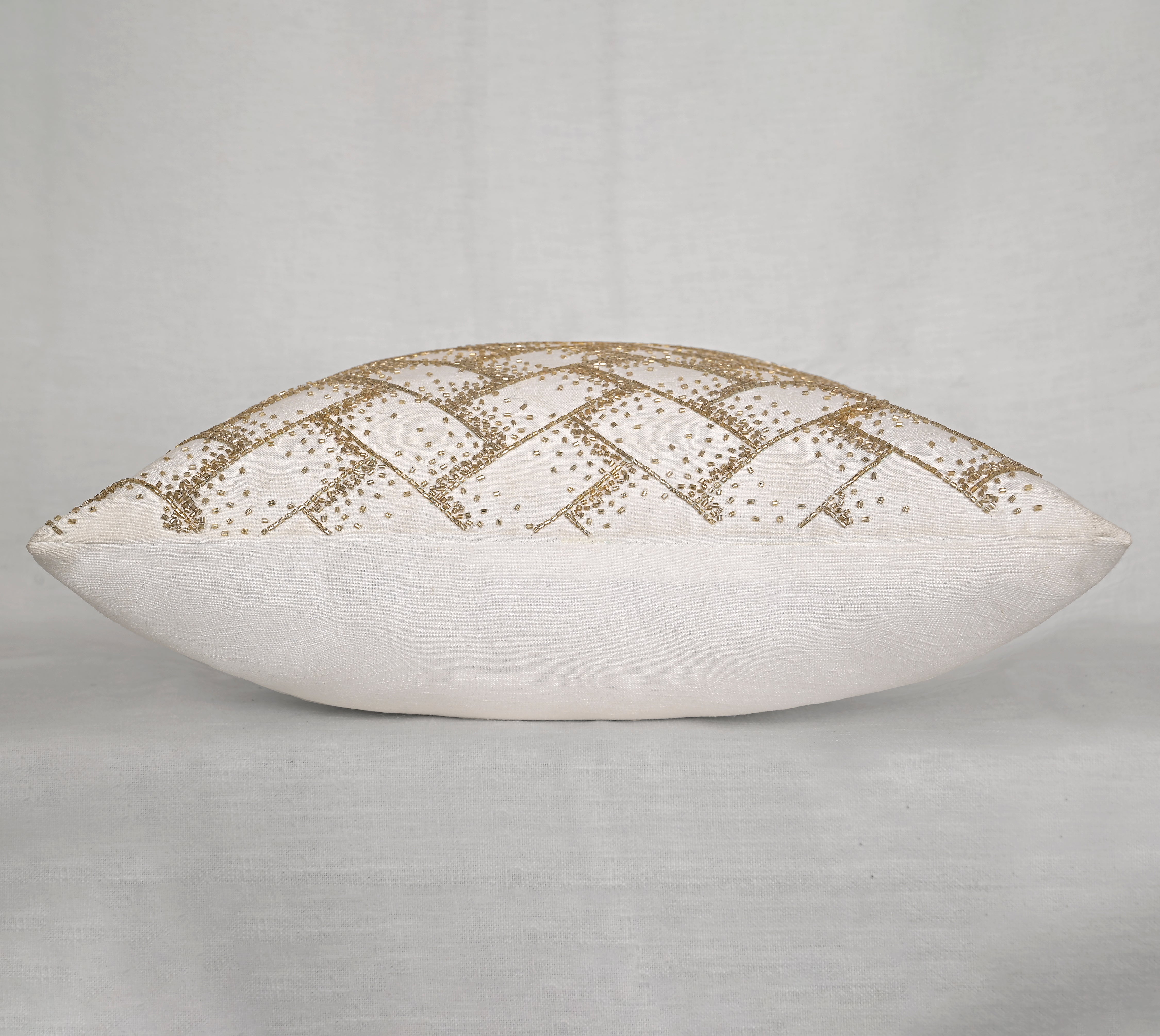 MIDAS White Beaded Cushion Cover