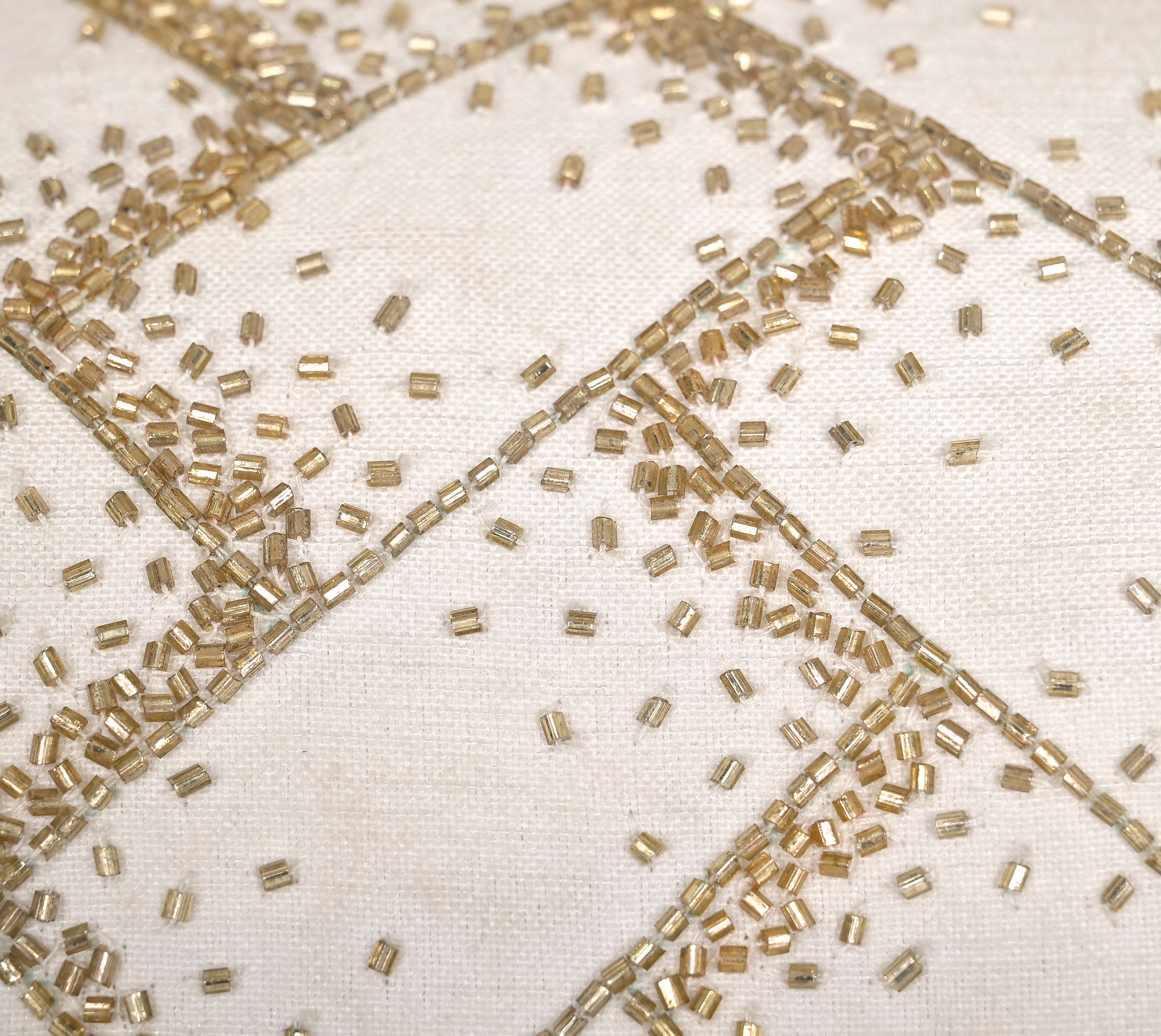 MIDAS White Beaded Cushion Cover