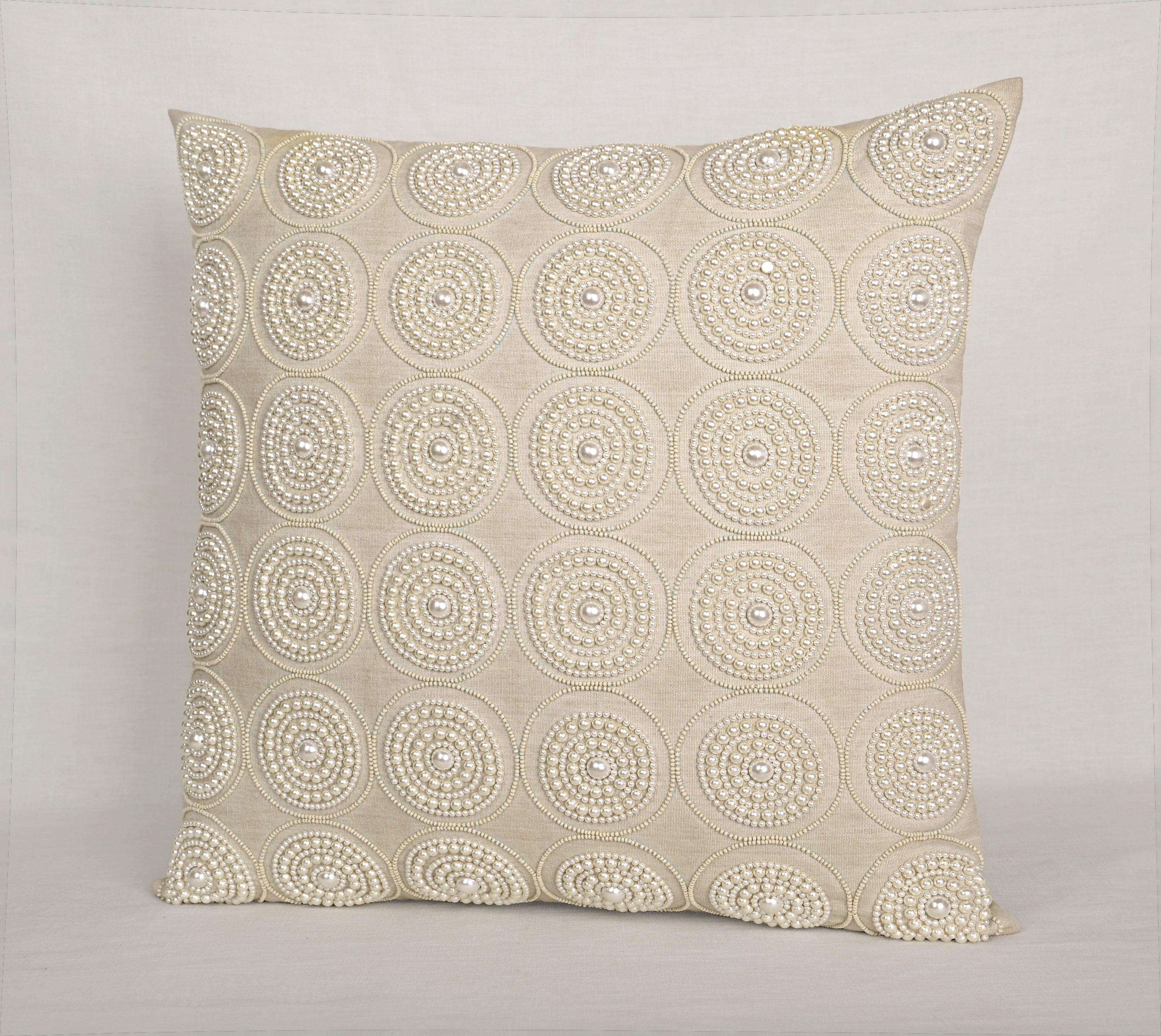 ENAMOR Beaded Cotton Cushion Cover
