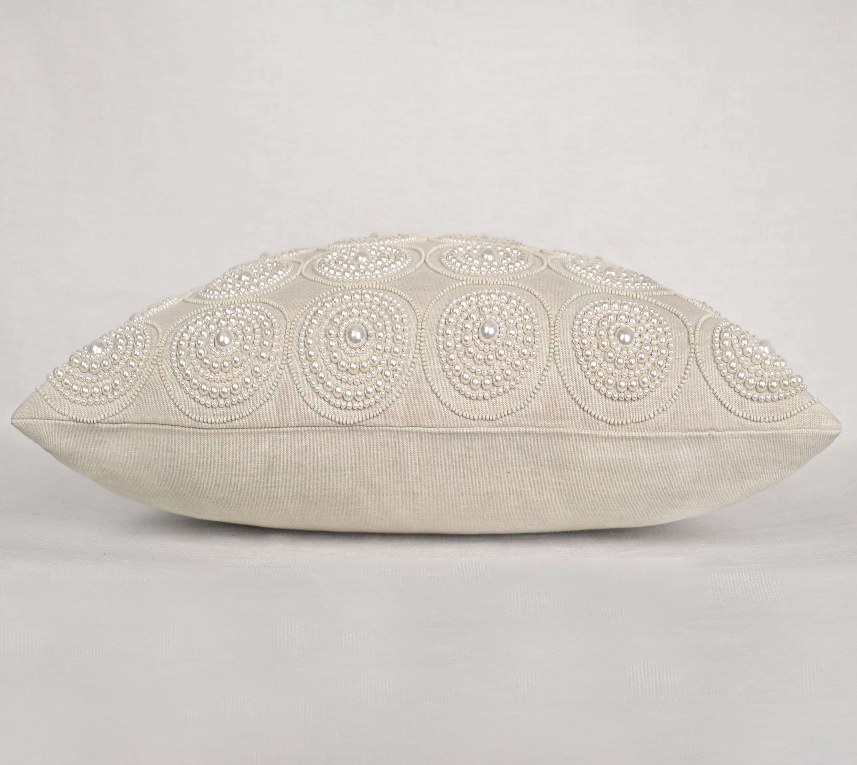 ENAMOR Beaded Cotton Cushion Cover