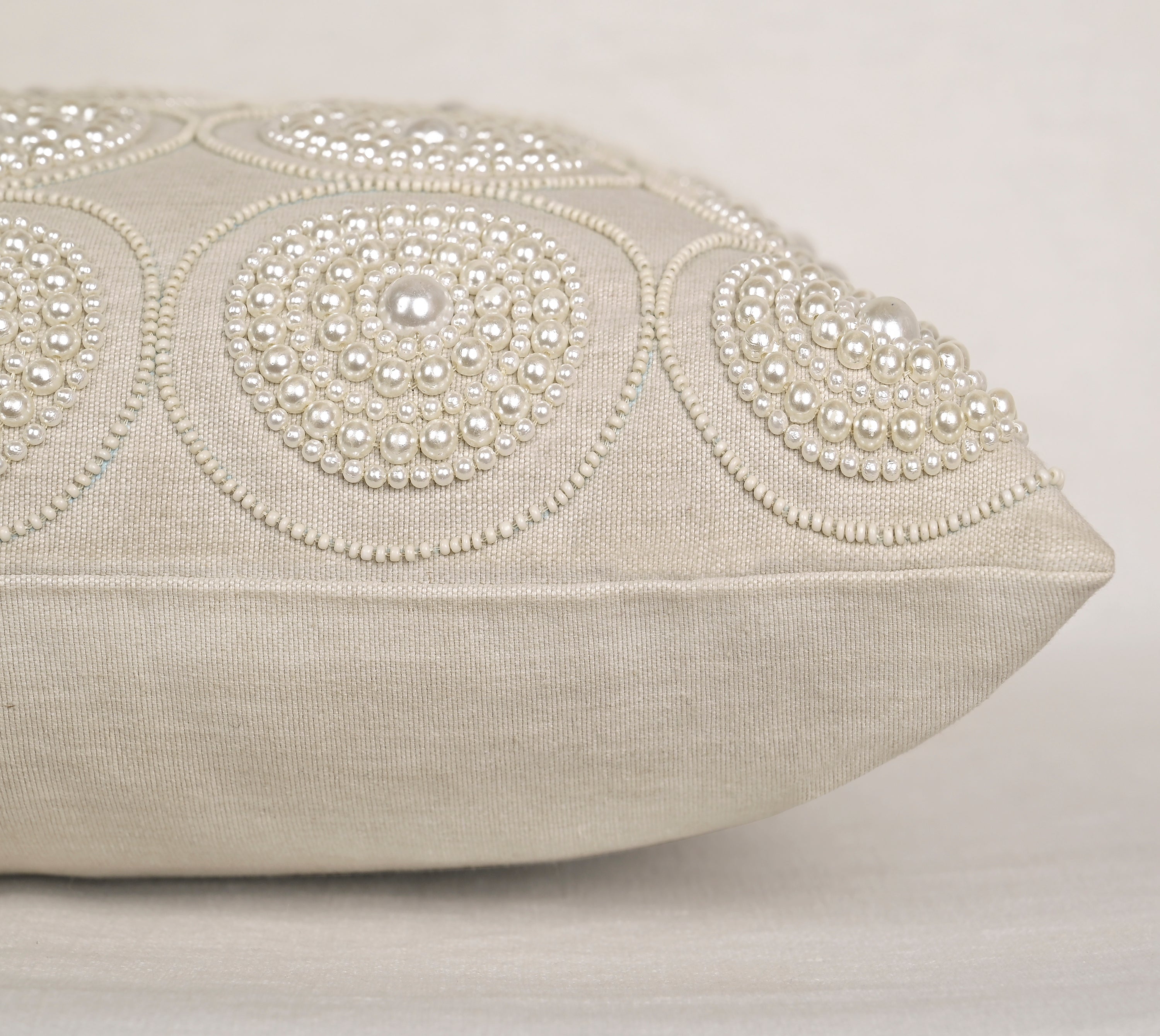 ENAMOR Beaded Cotton Cushion Cover