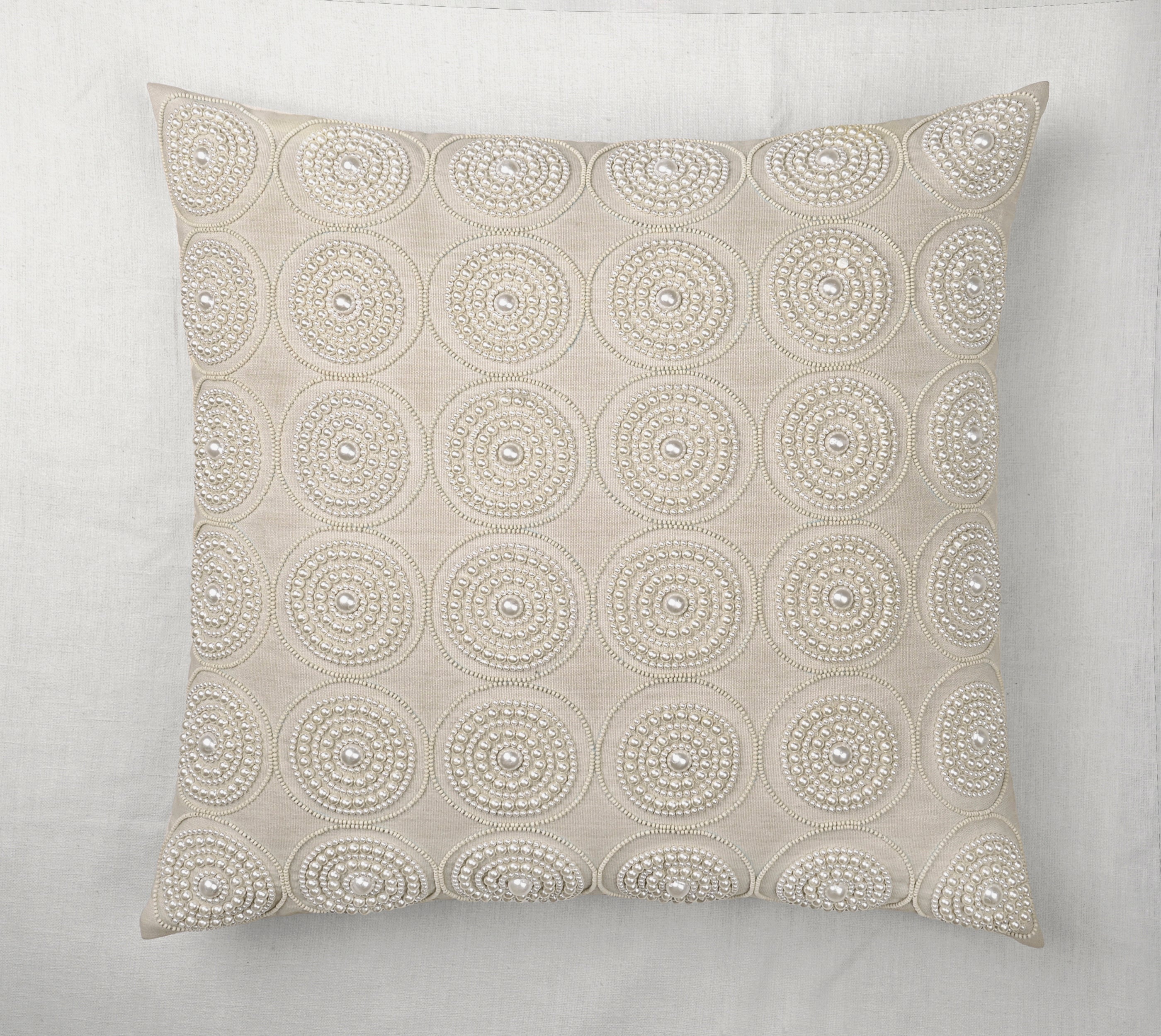 ENAMOR Beaded Cotton Cushion Cover