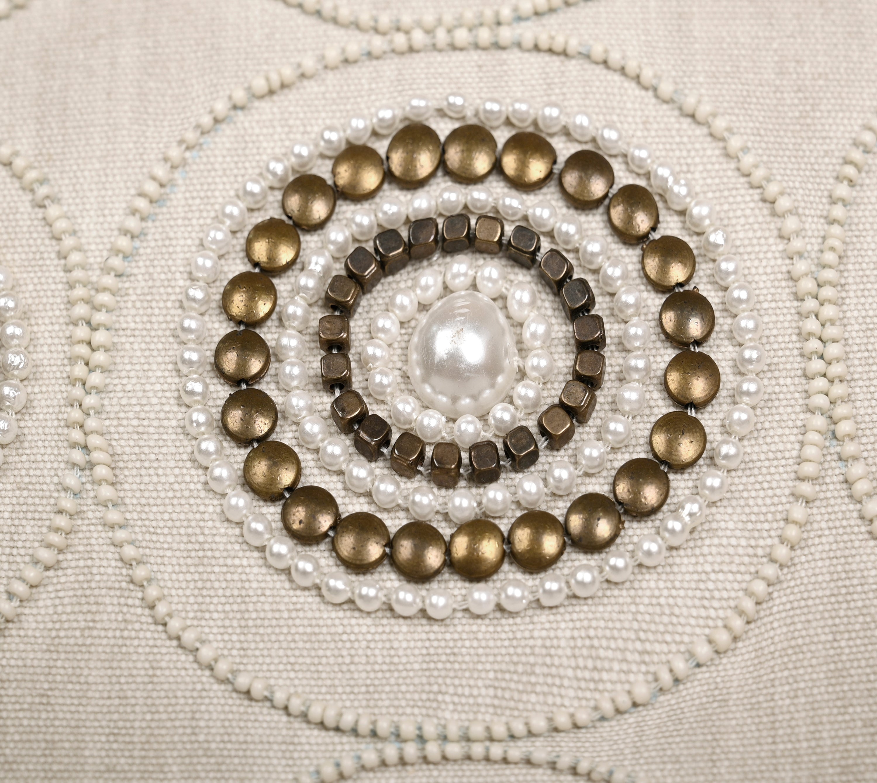 ENAMOR Beaded Cotton Cushion Cover