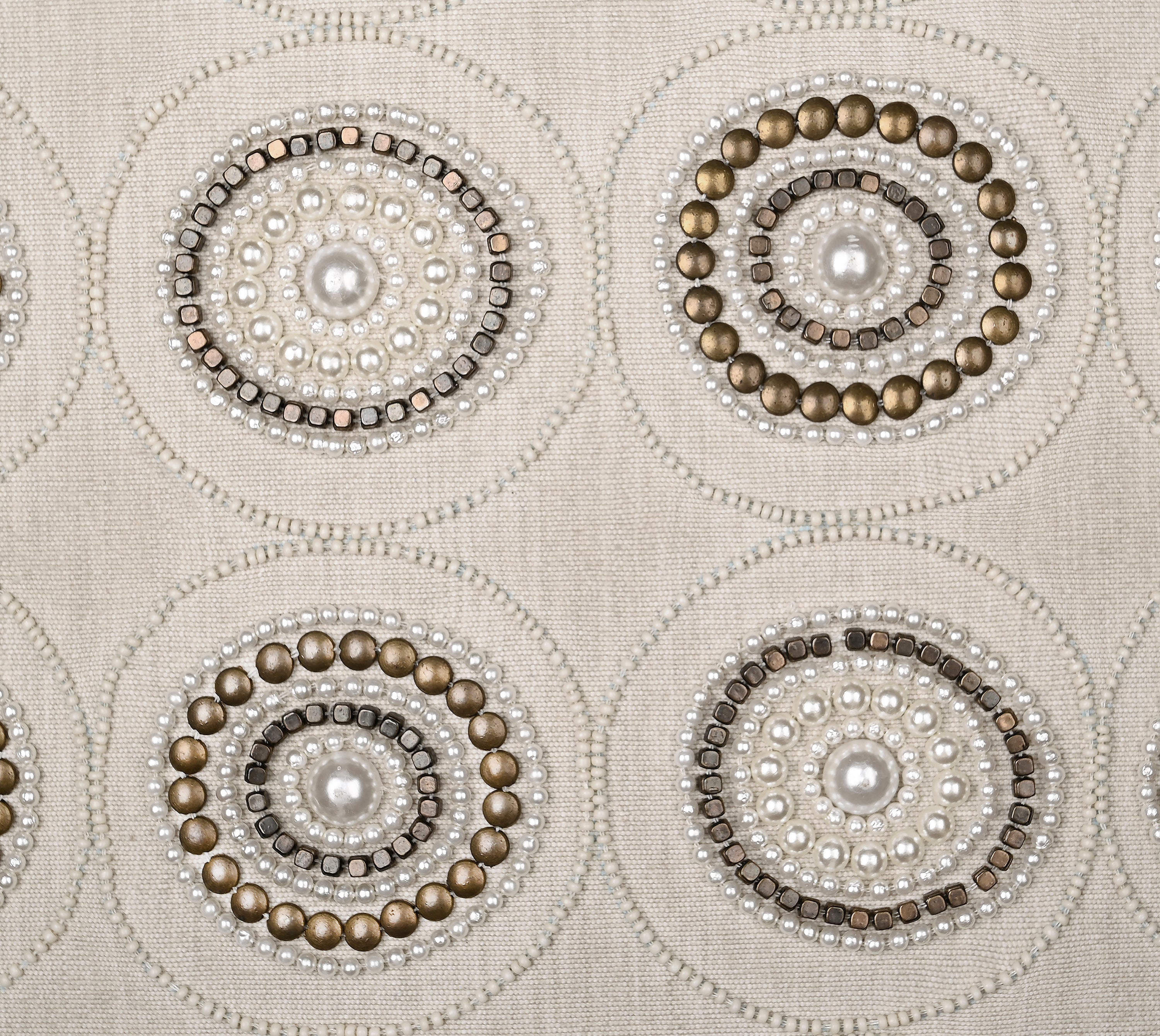 ENAMOR Beaded Cotton Cushion Cover
