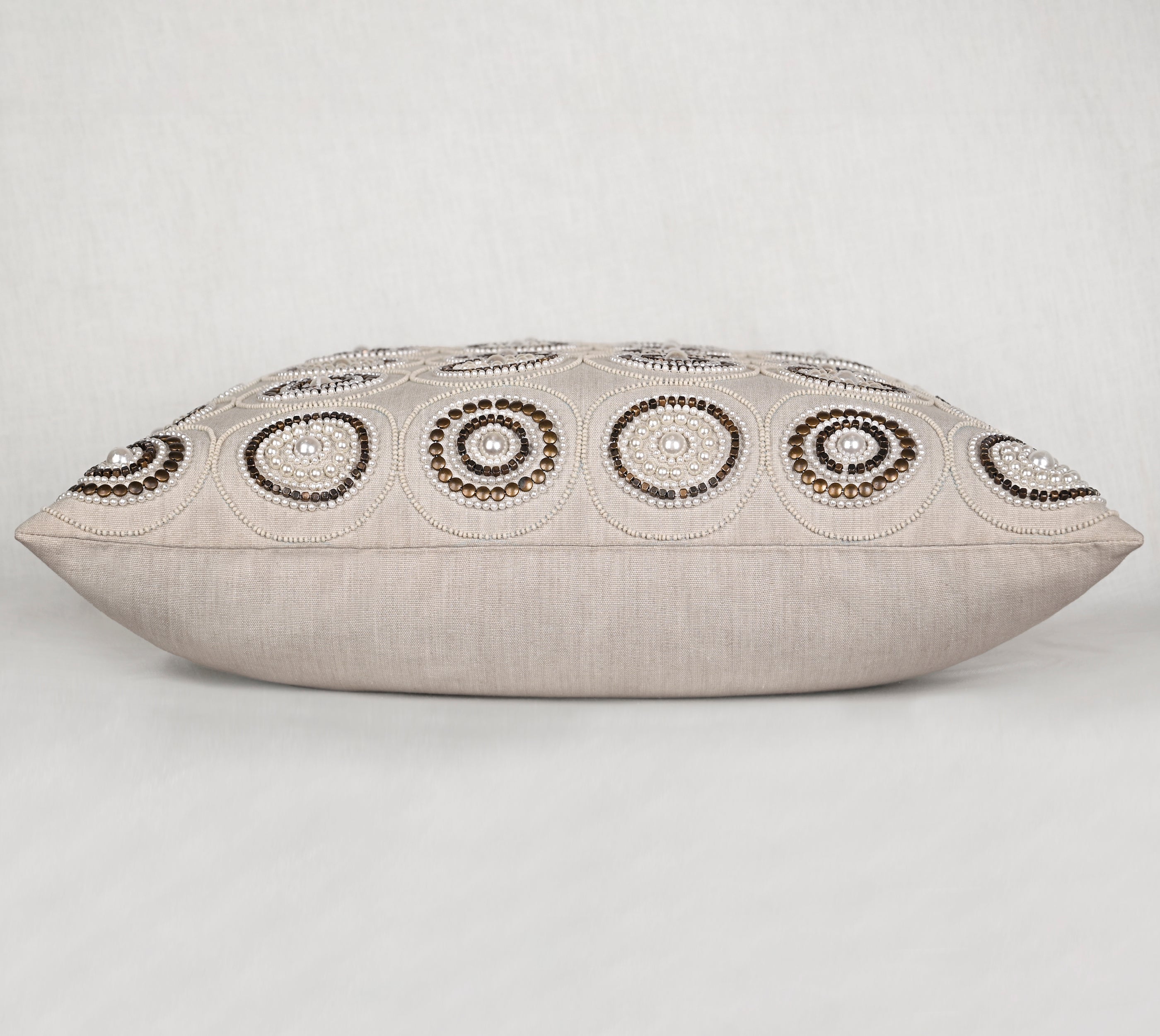 ENAMOR Beaded Cotton Cushion Cover