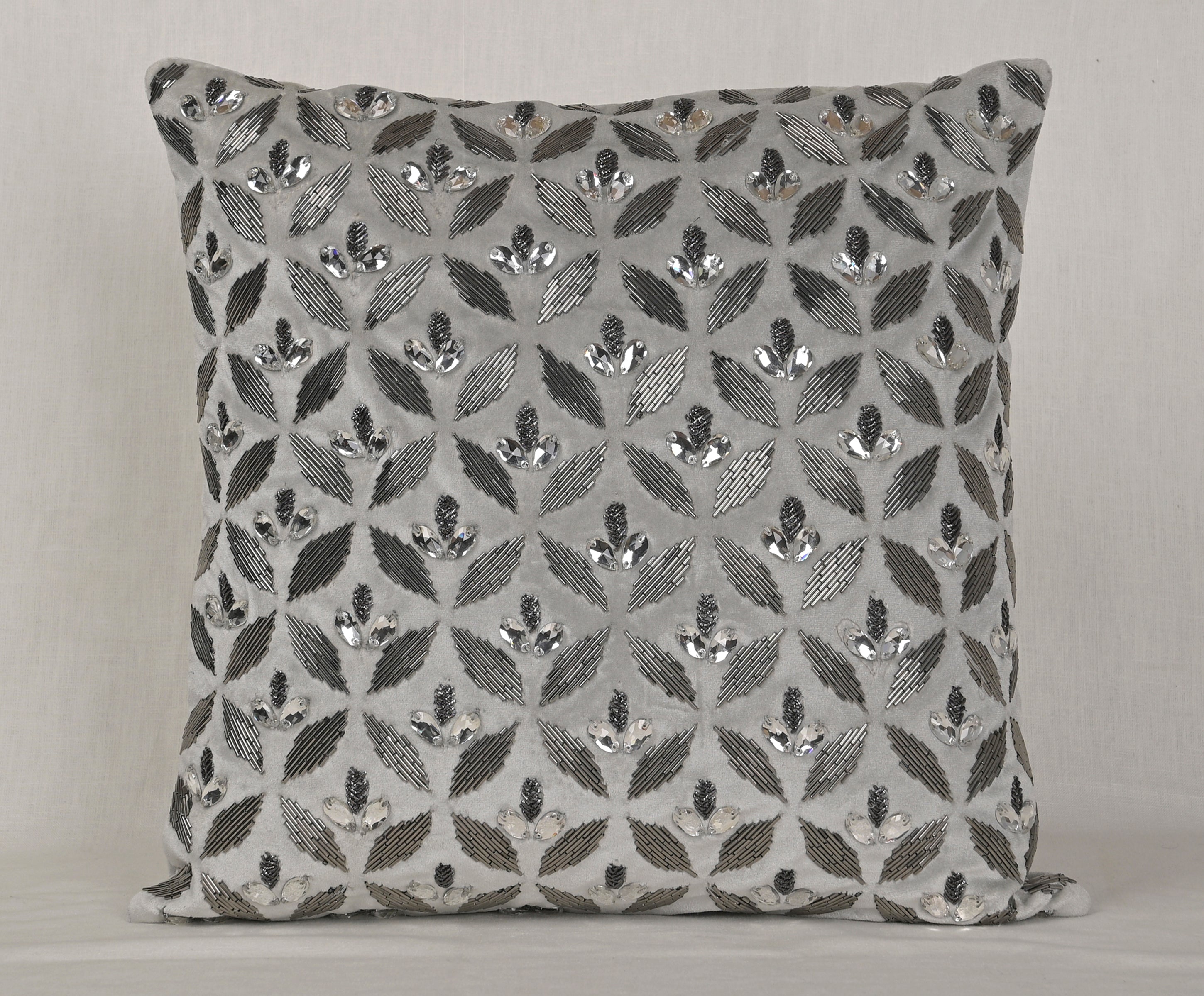 IRIS Grey Velvet Cushion Cover