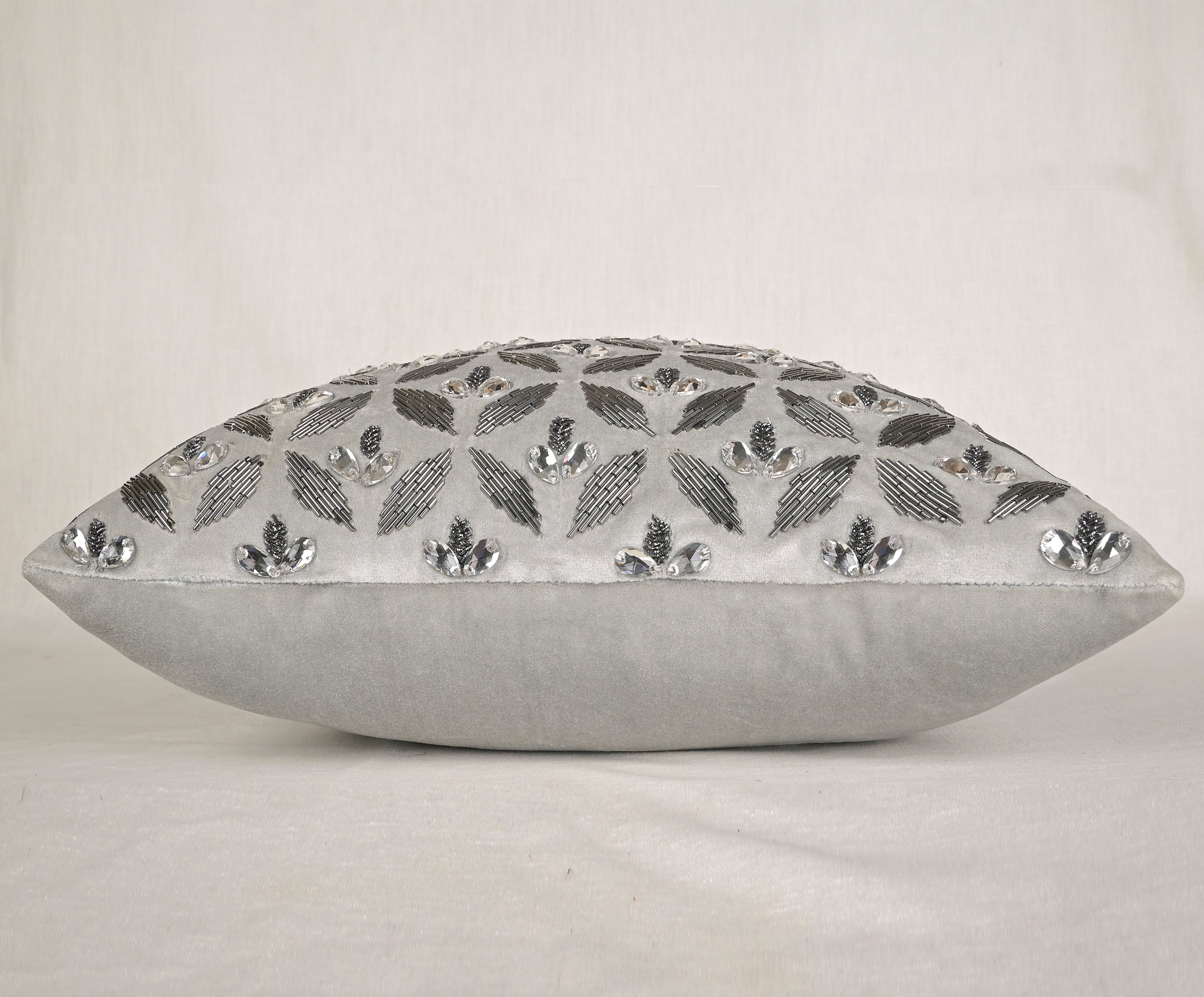 IRIS Grey Velvet Cushion Cover