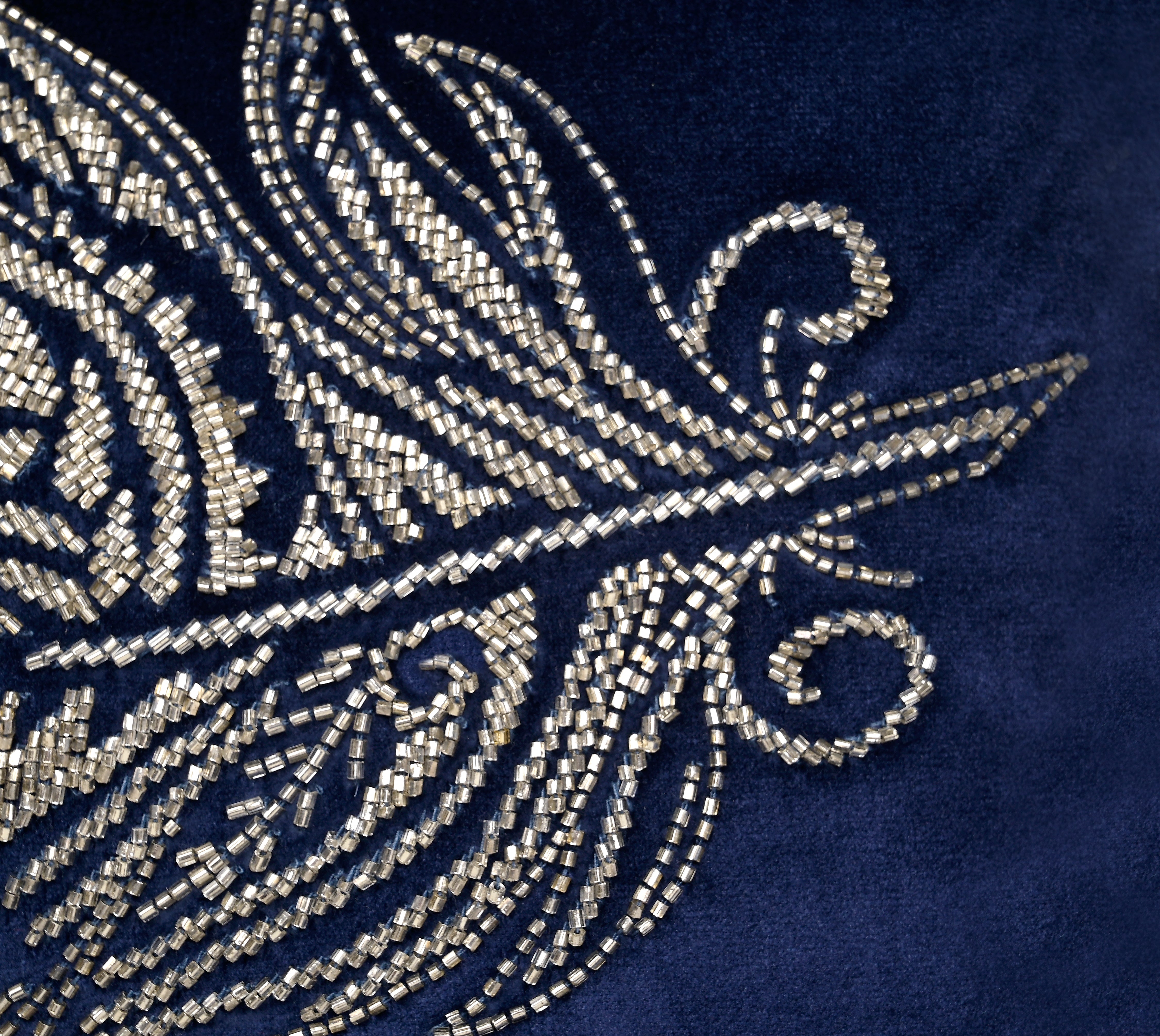 ORION Navy Blue Velvet Cushion Cover