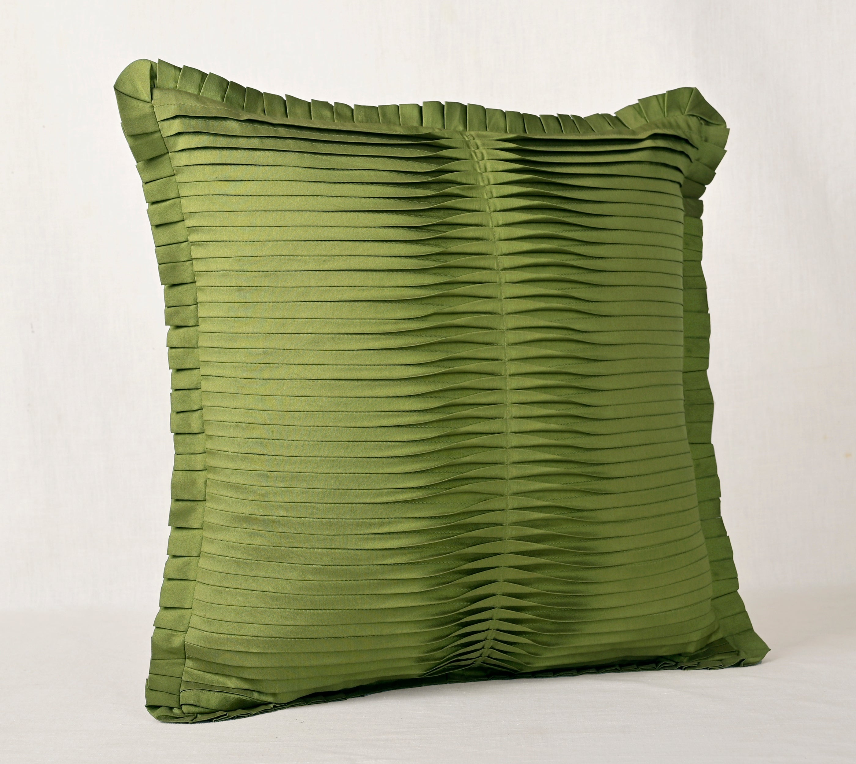 FERN Green Pleated Cushion Cover