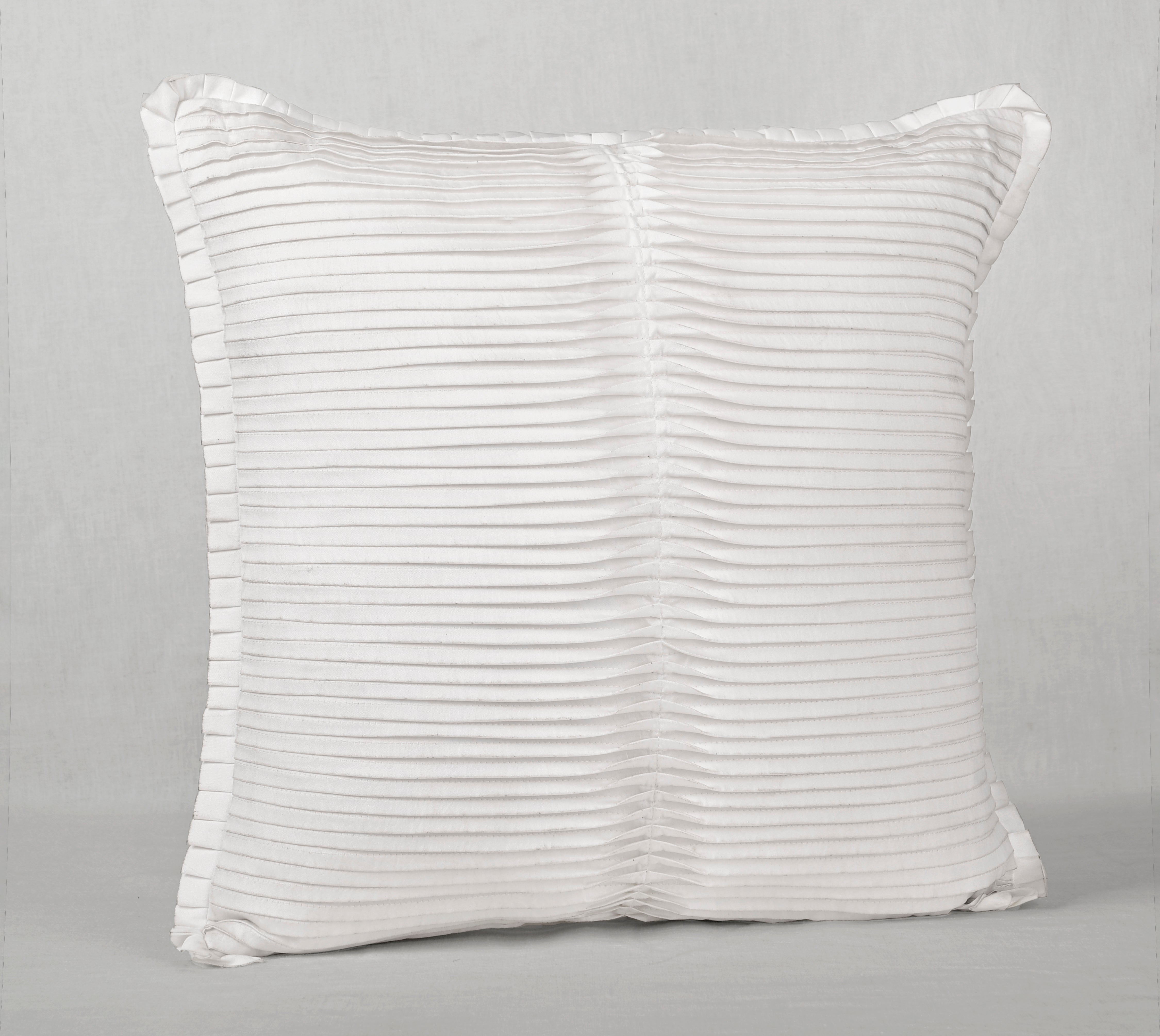 FERN White Pleated Cushion Cover