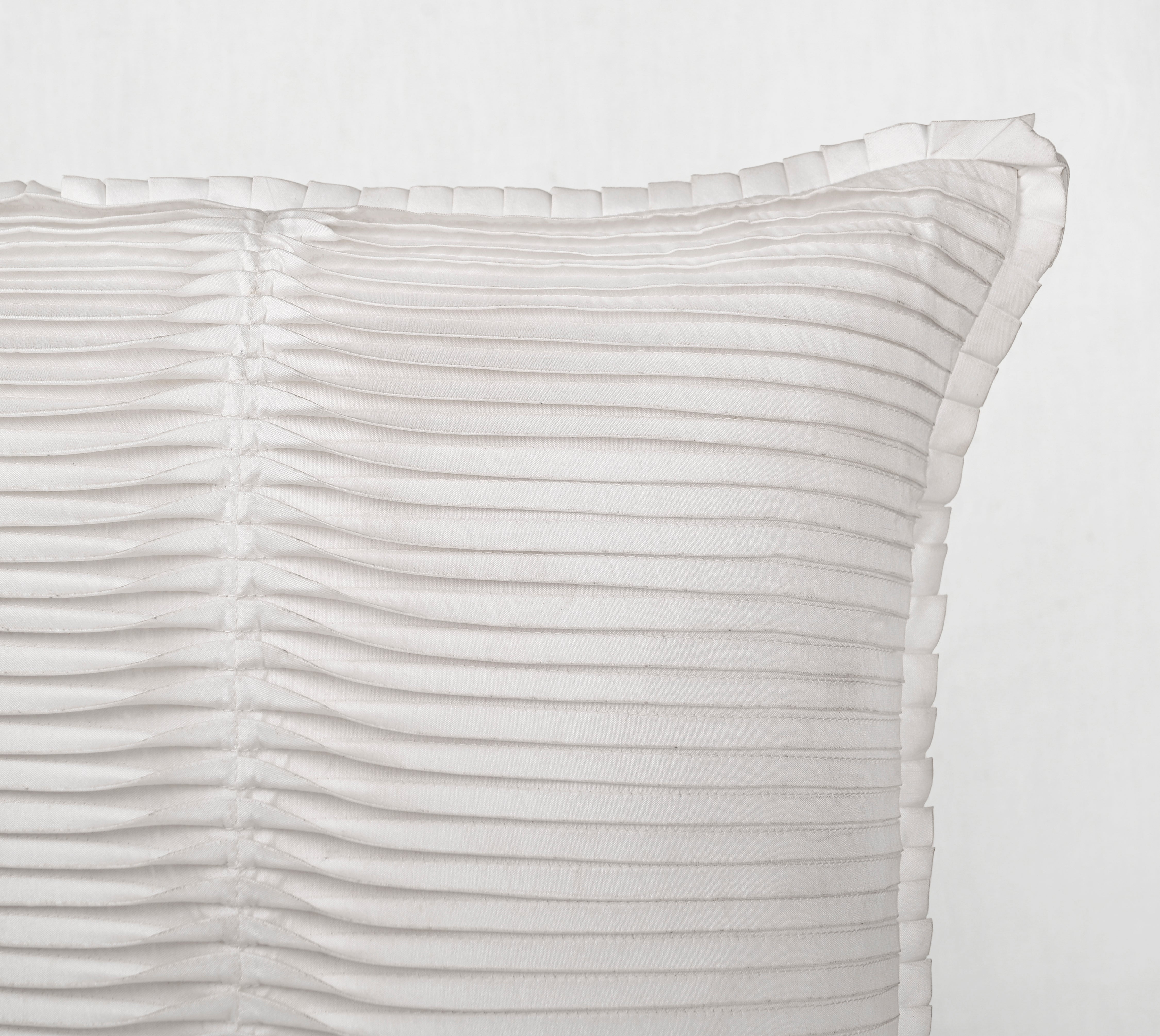 FERN White Pleated Cushion Cover