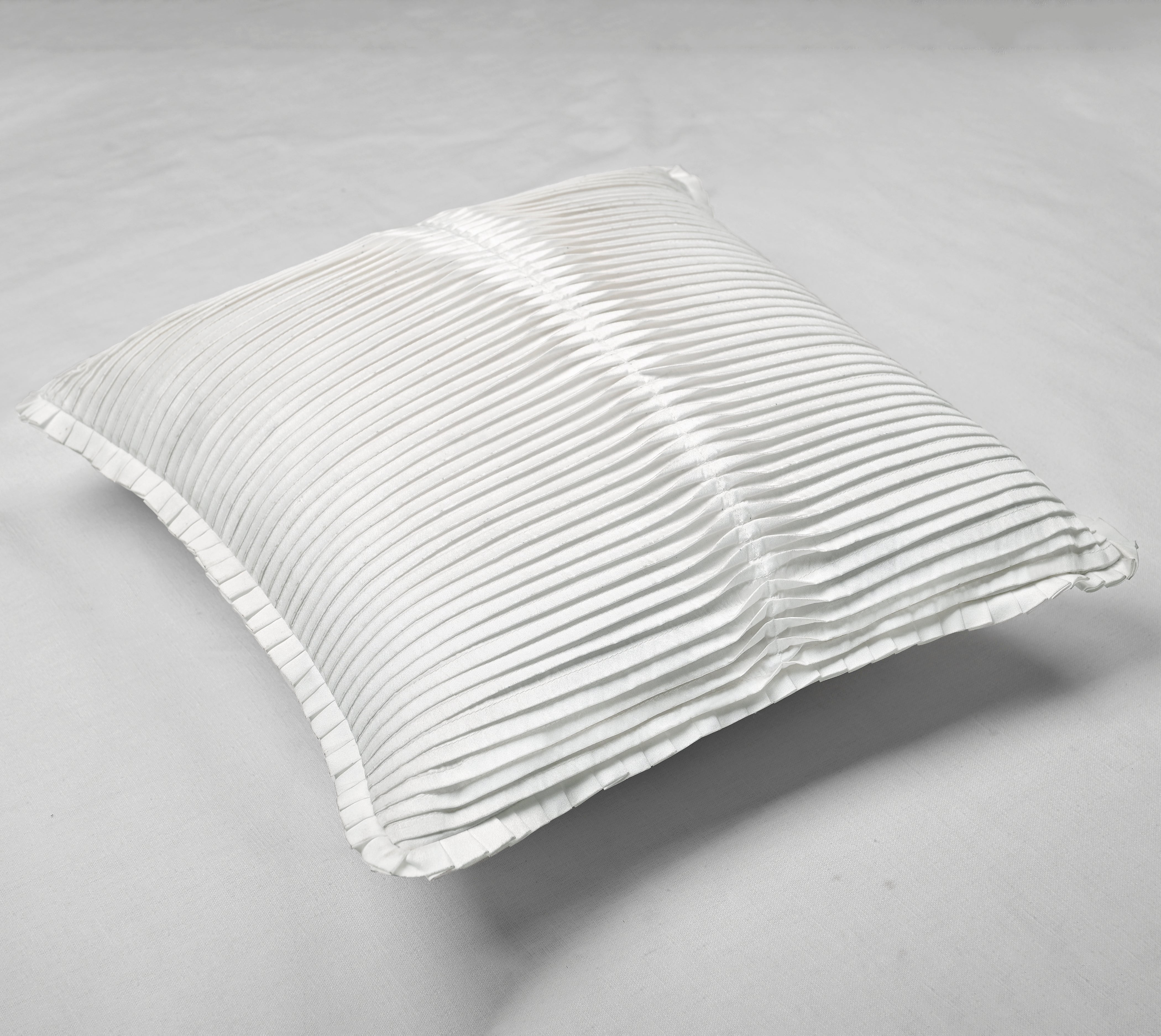 FERN White Pleated Cushion Cover