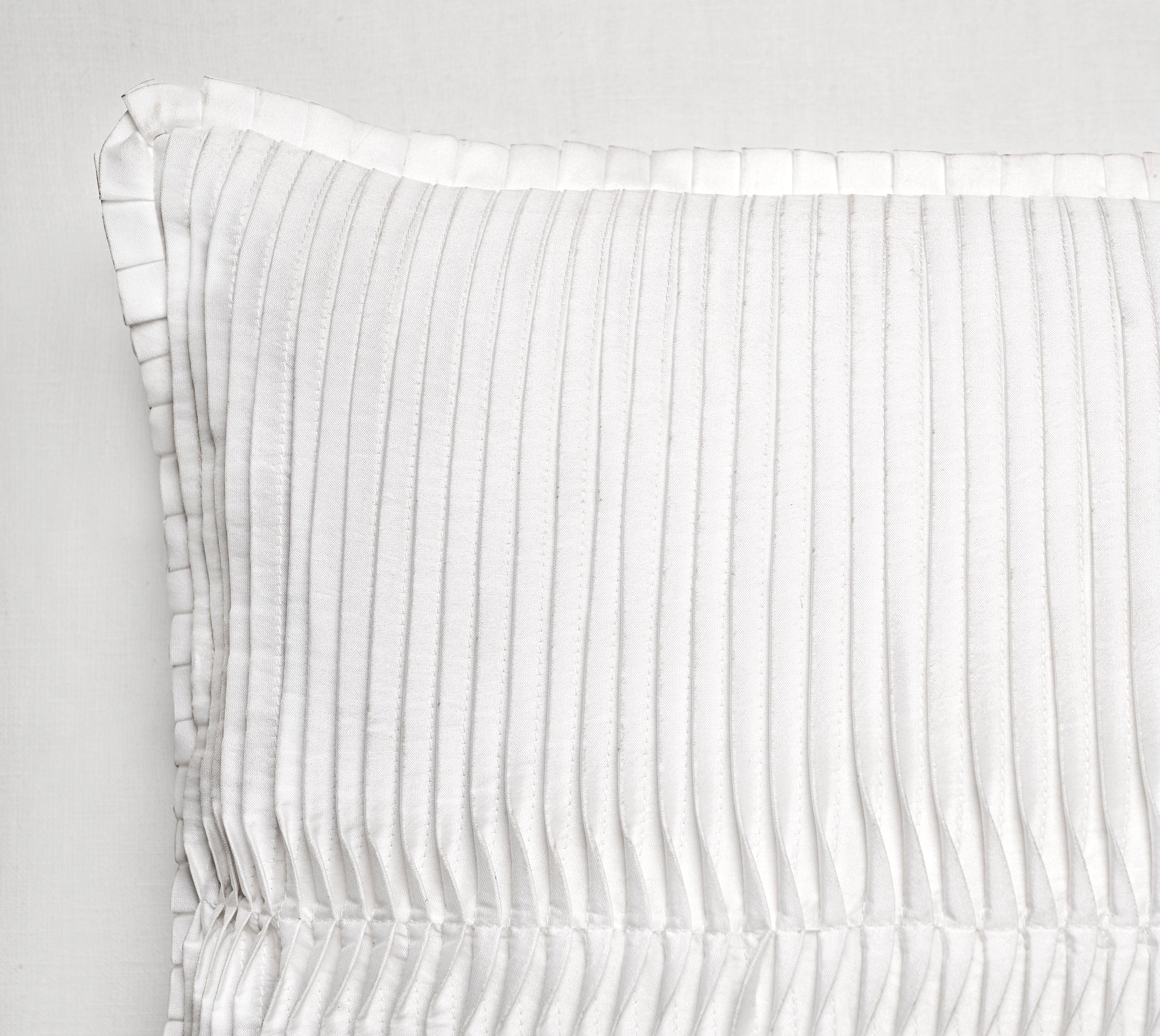 FERN White Pleated Cushion Cover