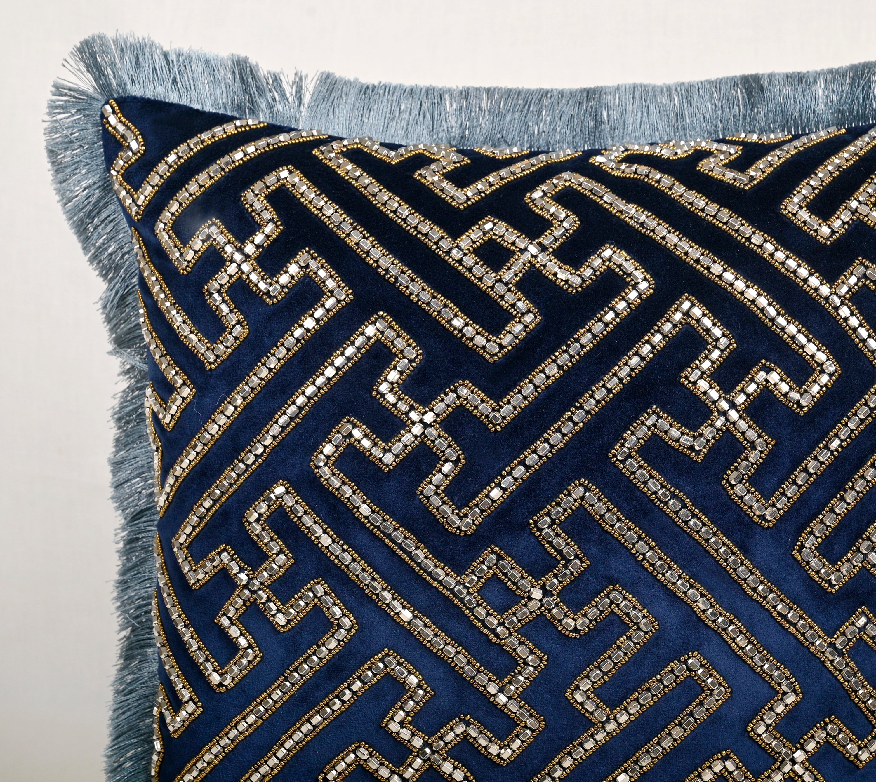 PATINA Navy Blue Velvet Cushion Cover