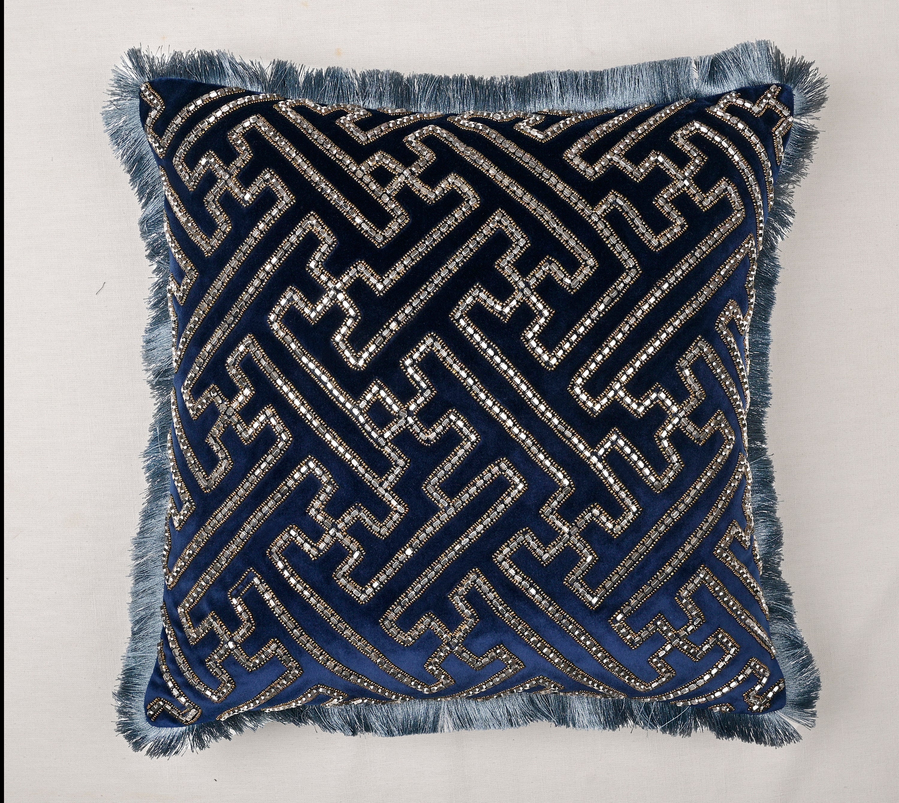 PATINA Navy Blue Velvet Cushion Cover