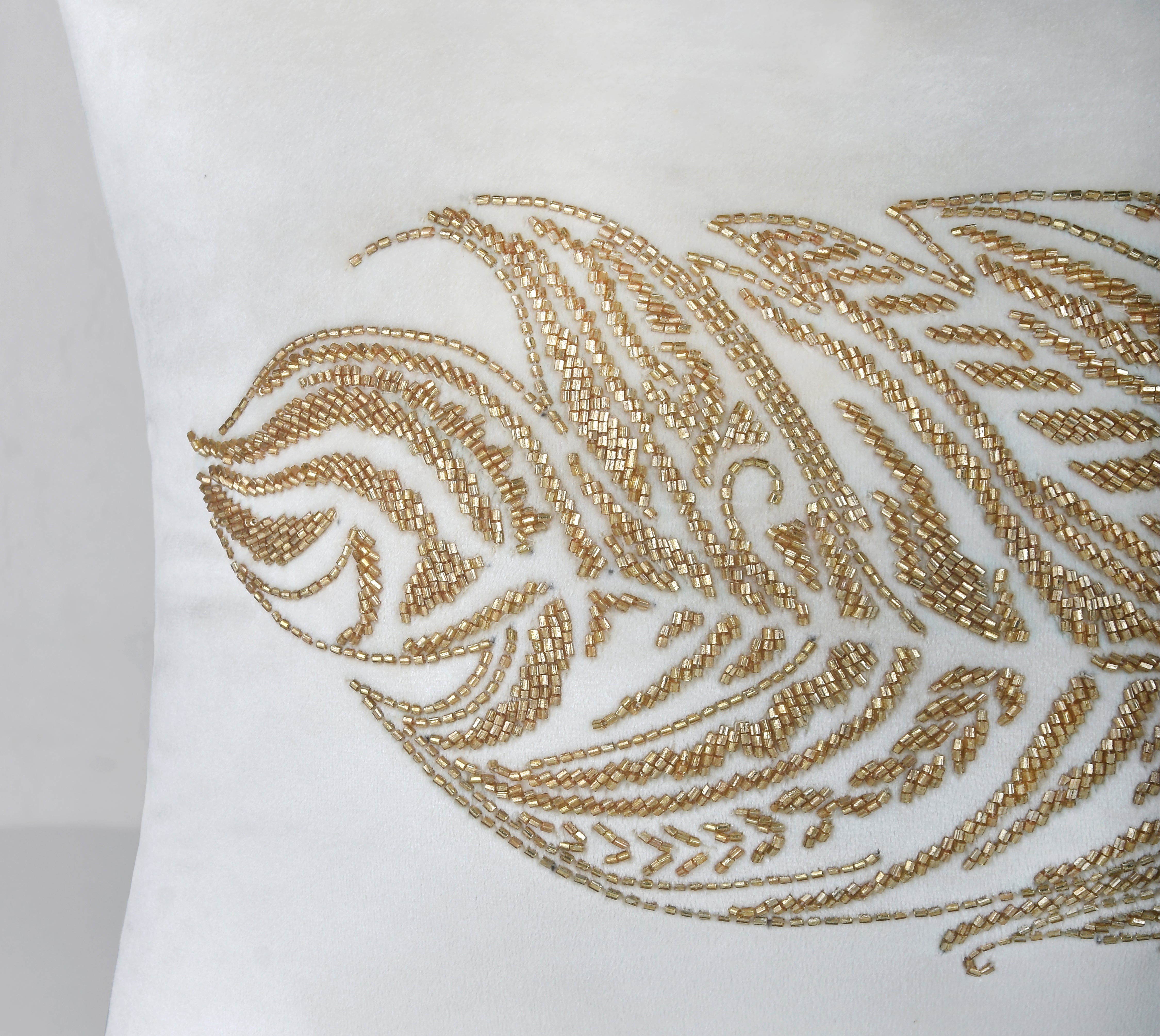 ORION Off white Velvet Cushion Cover