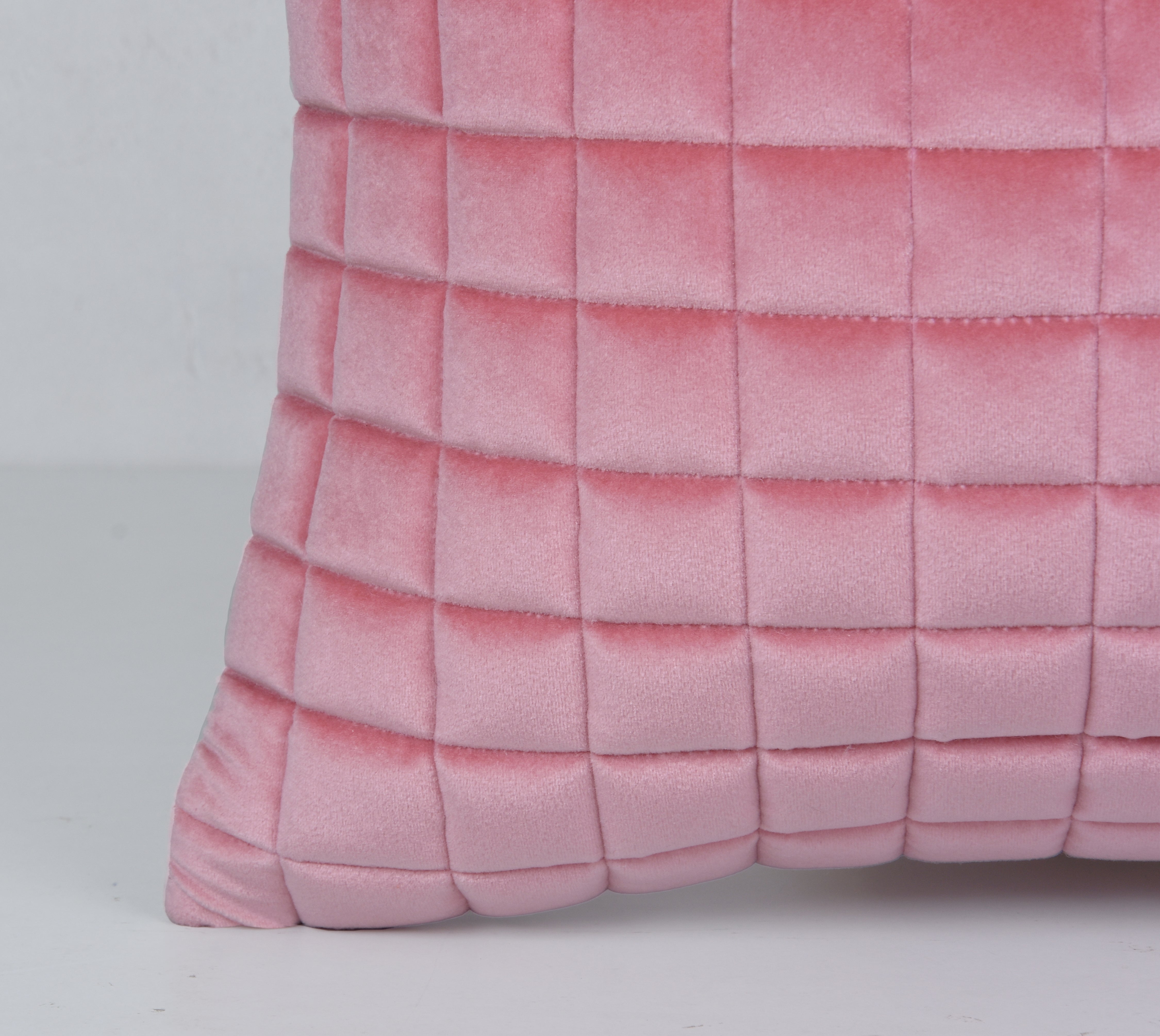 MATRIX Pink Quilted Velvet Cushion Cover