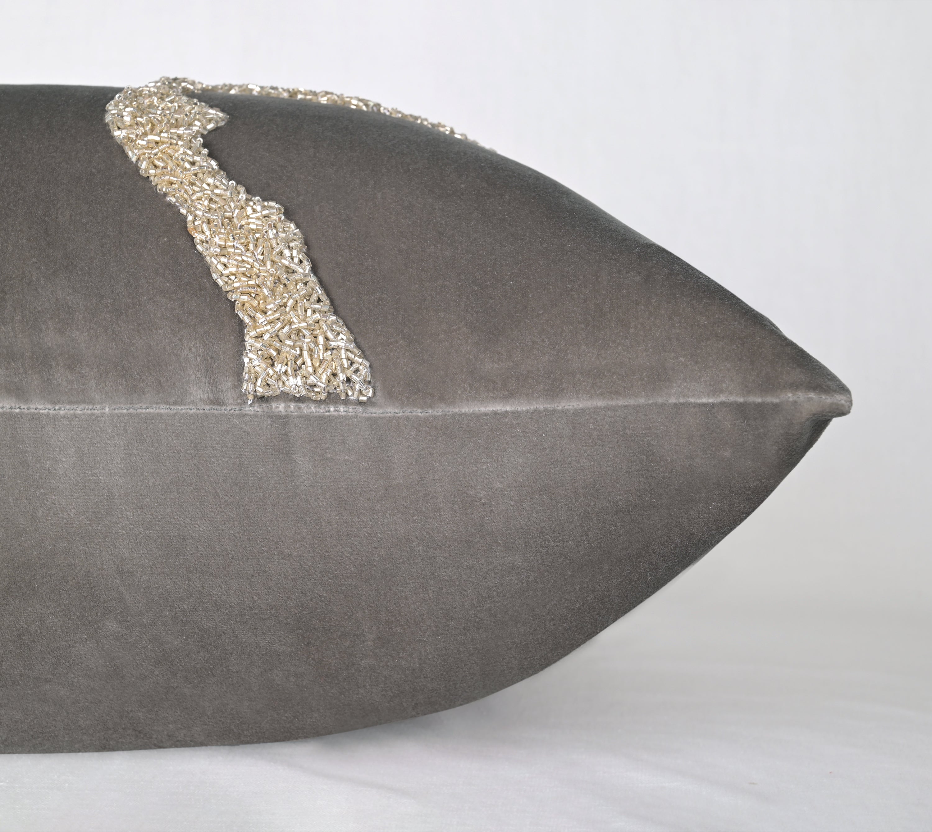AURORA Grey Velvet Cushion Cover