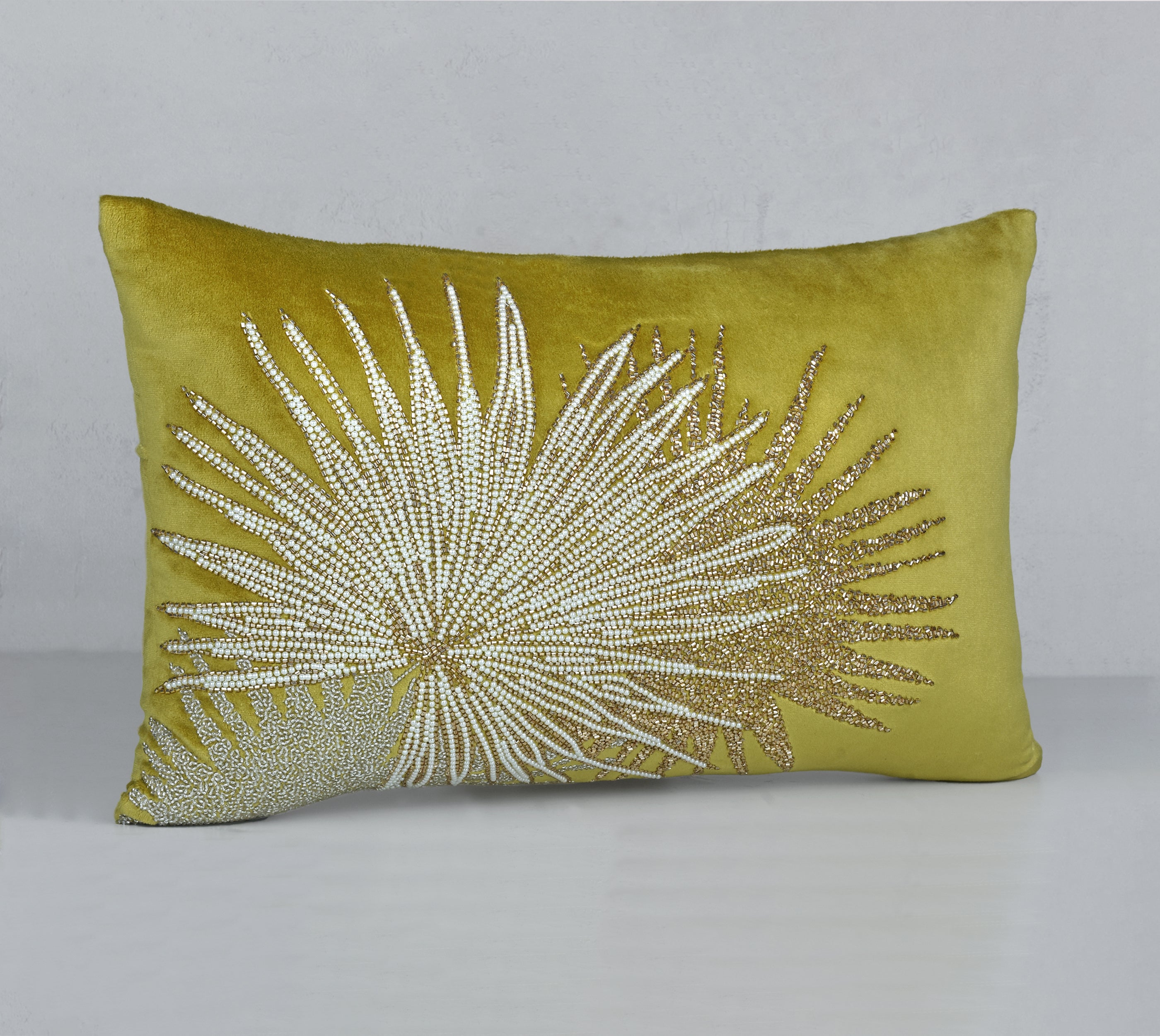 CORDELIA Lime Green Velvet Cushion Cover