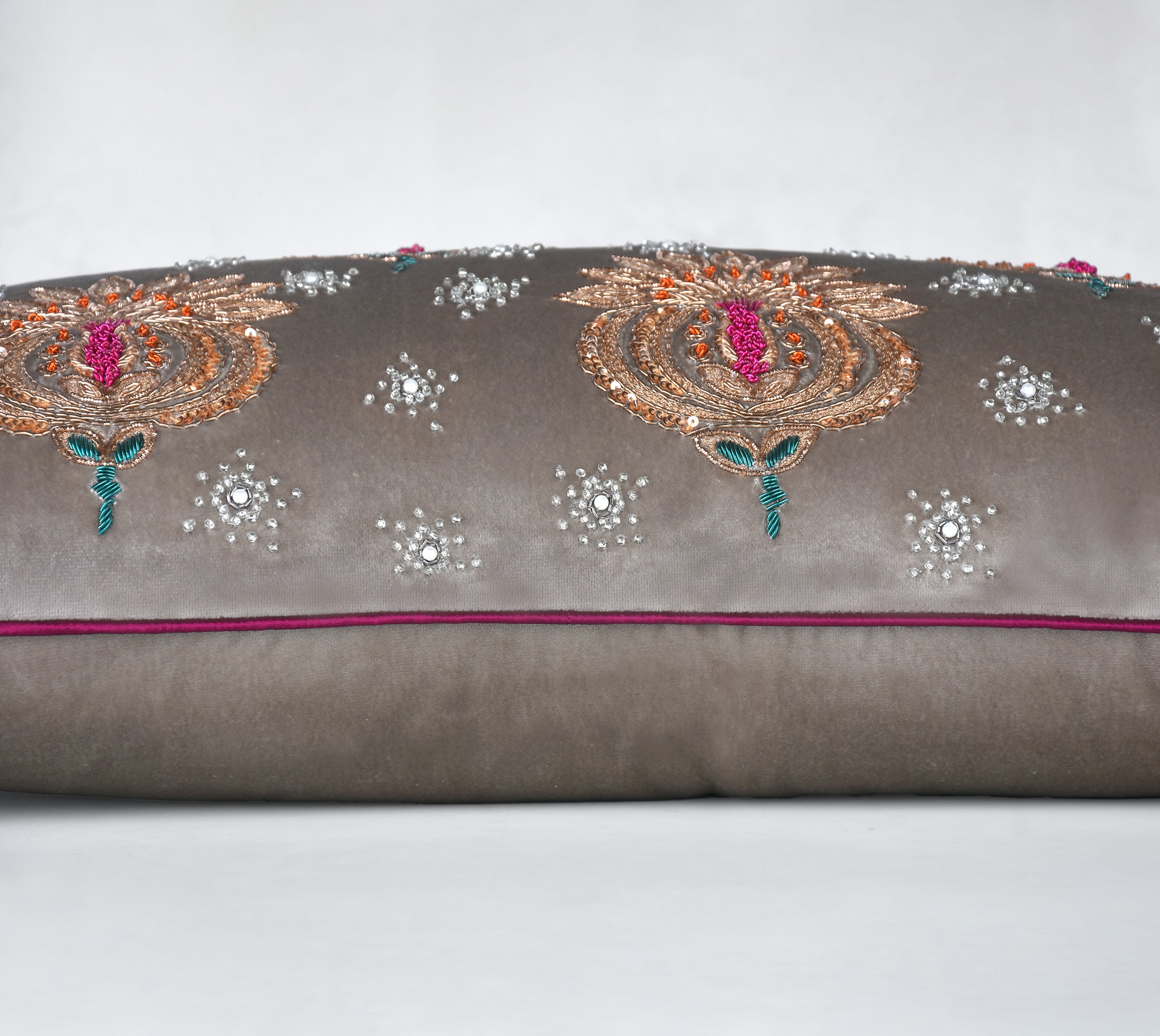 HERITAGE Grey Velvet Cushion Cover