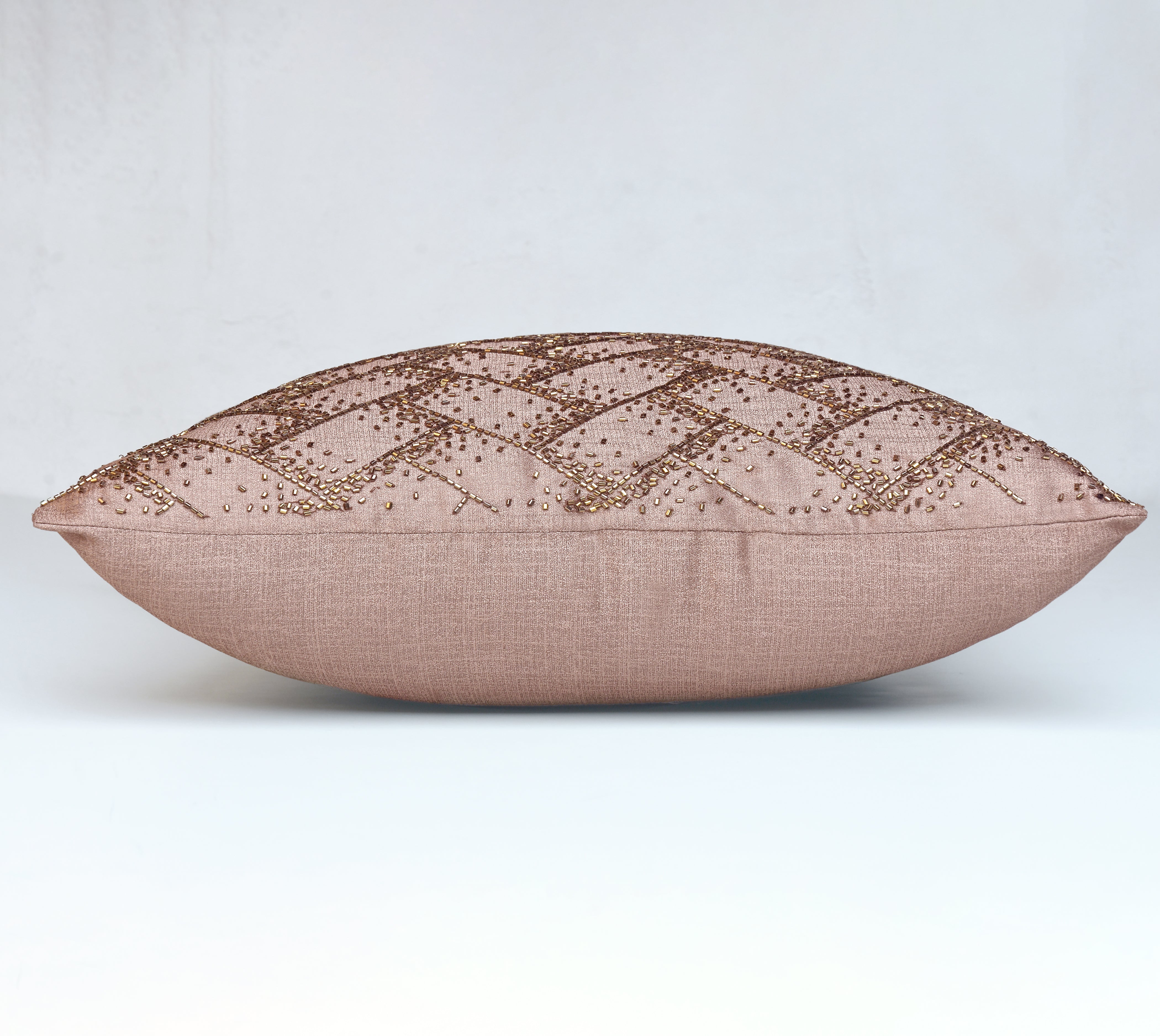 MIDAS Brown Beaded Cushion Cover