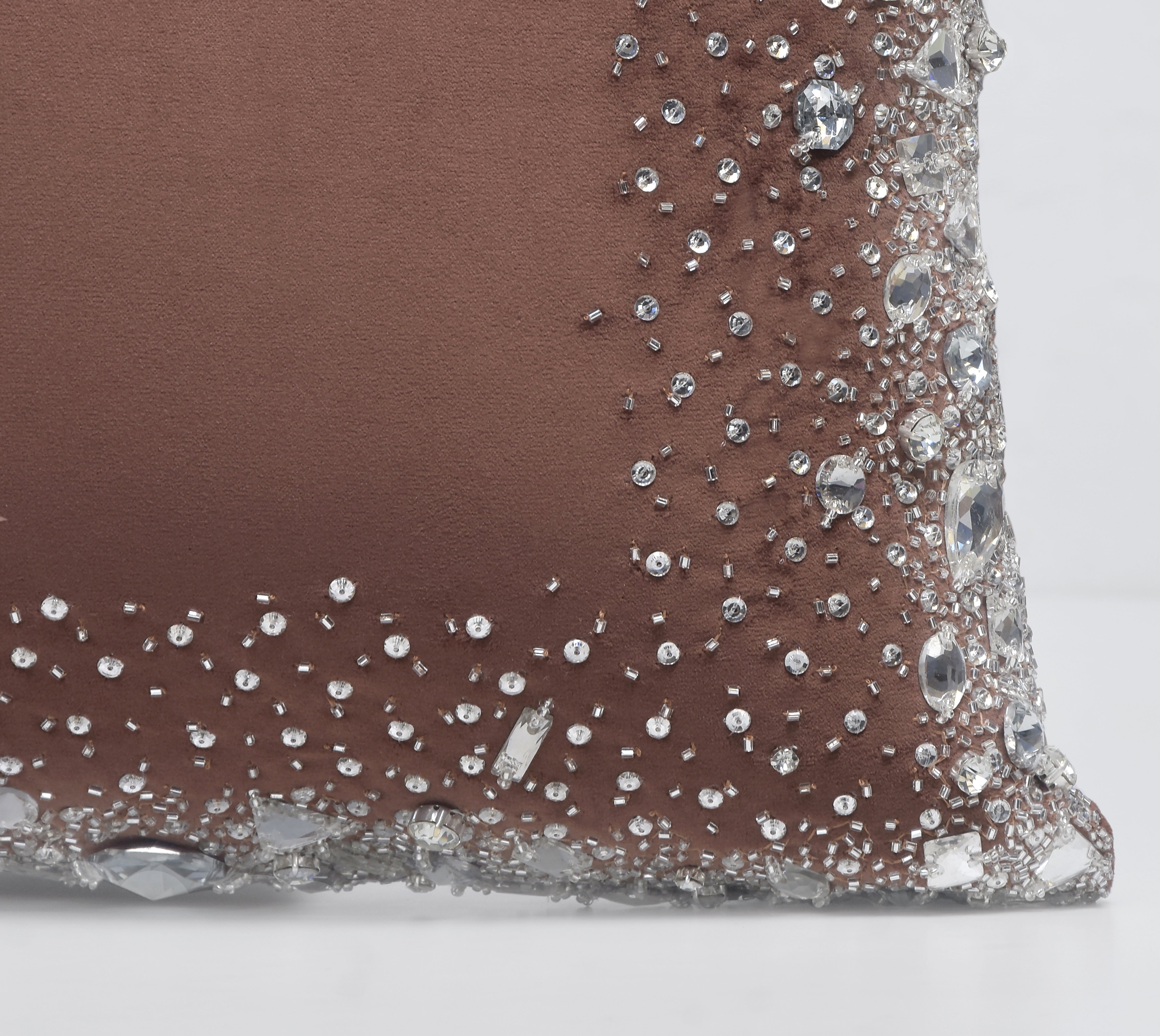 LUMIERE Copper Velvet Bling Cushion Cover